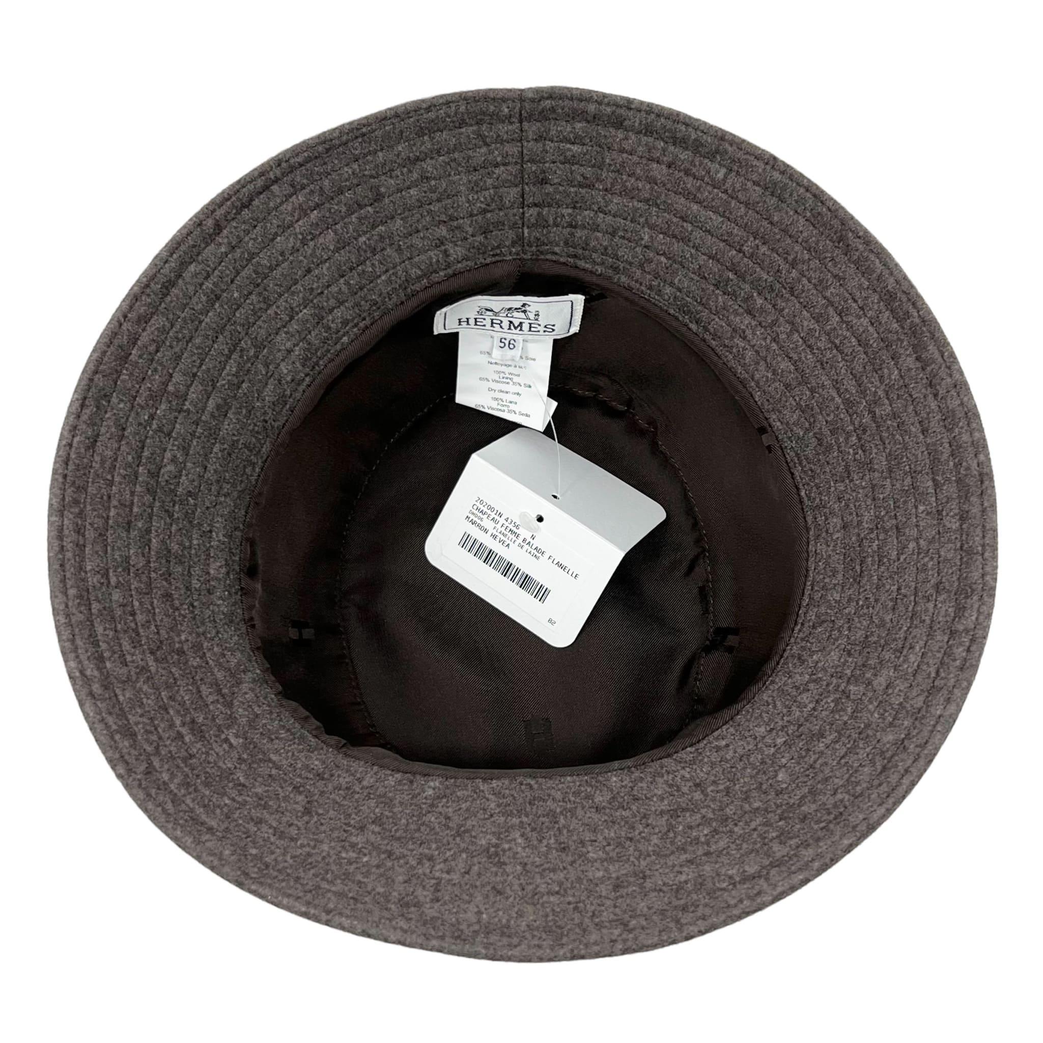 Hermes Grey Wool Balade Bucket Hat
