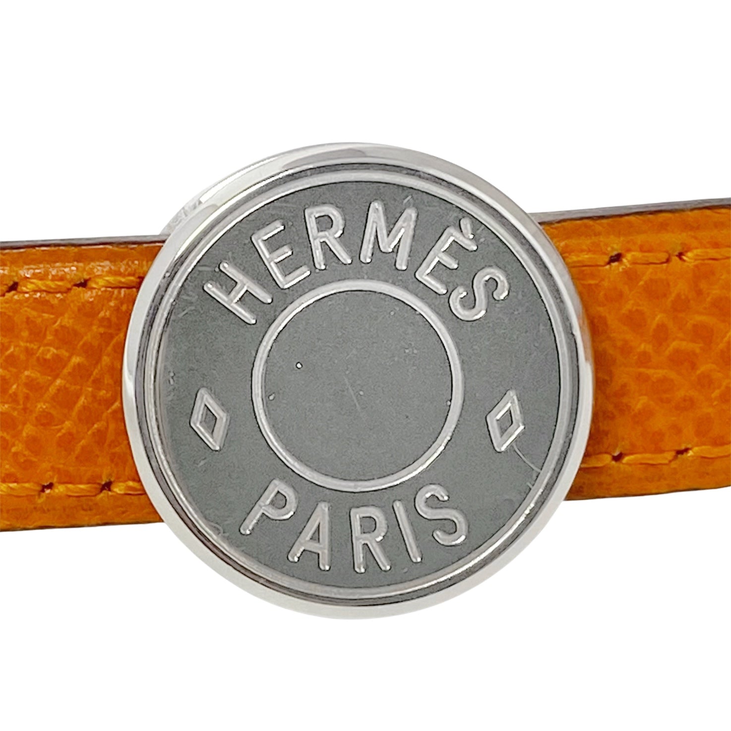 Hermes Orange Epsom Clou De Selle Belt 80