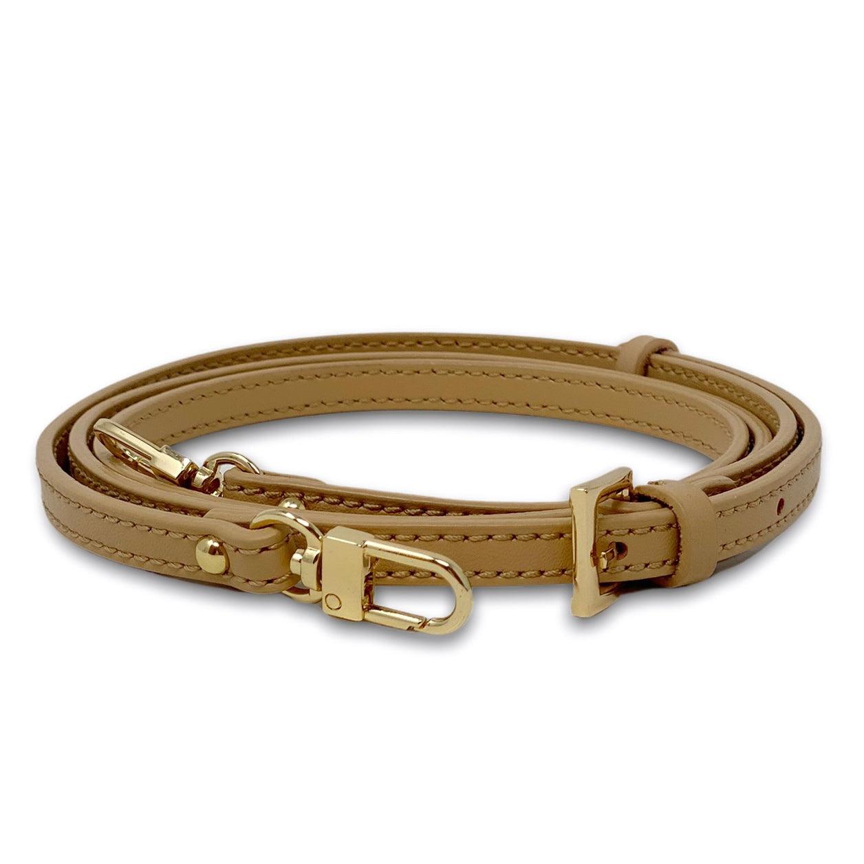 Detachable Beige Leather Adjustable Crossbody Strap