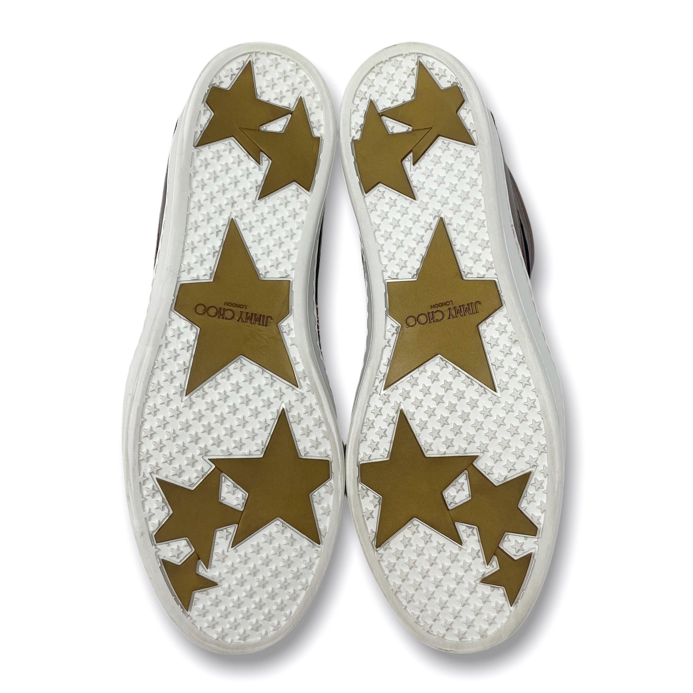 Jimmy Choo Antique Gold Glitter Miami Sneakers 37