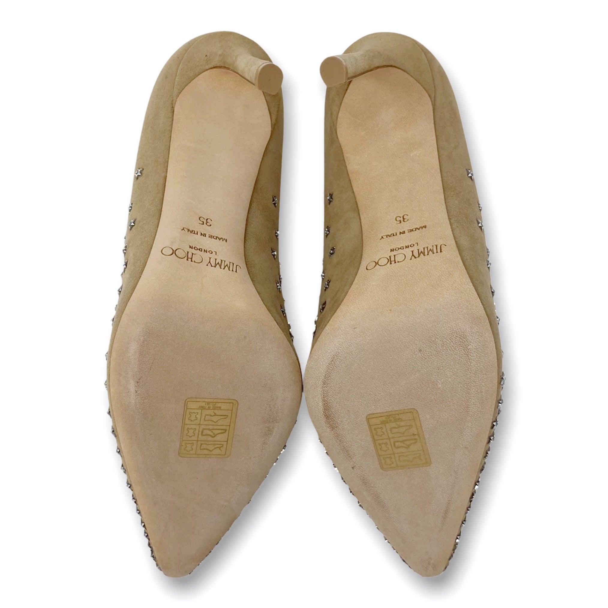 Jimmy Choo Nude Suede Romy Degrade Stars Pumps 35