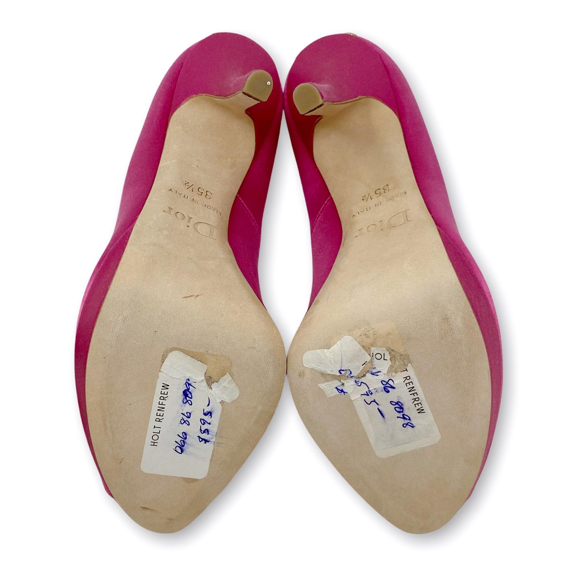 Dior Pink Miss Dior Peep Toe Pumps 35.5