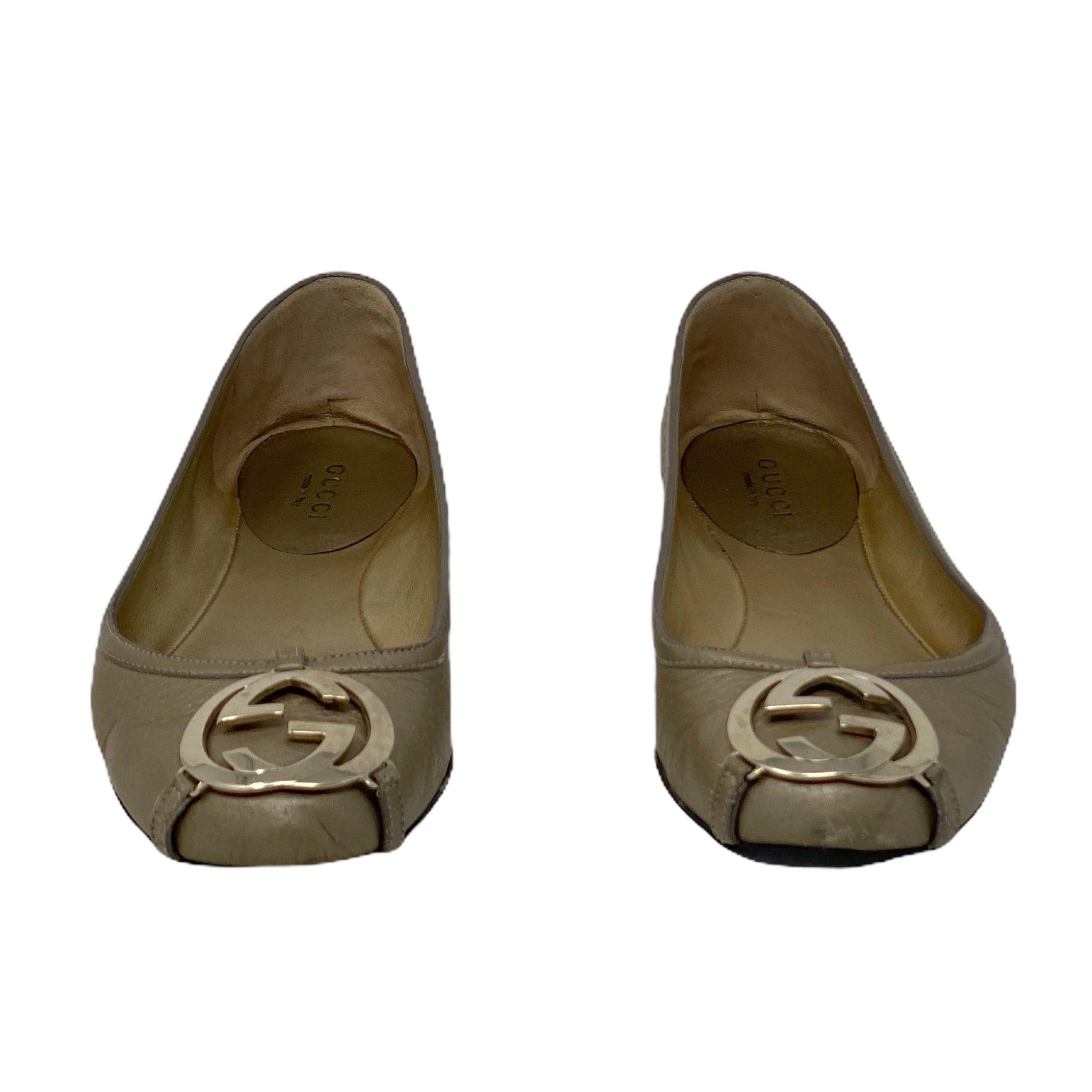 Gucci Metallic GG Ballet Flats 34.5