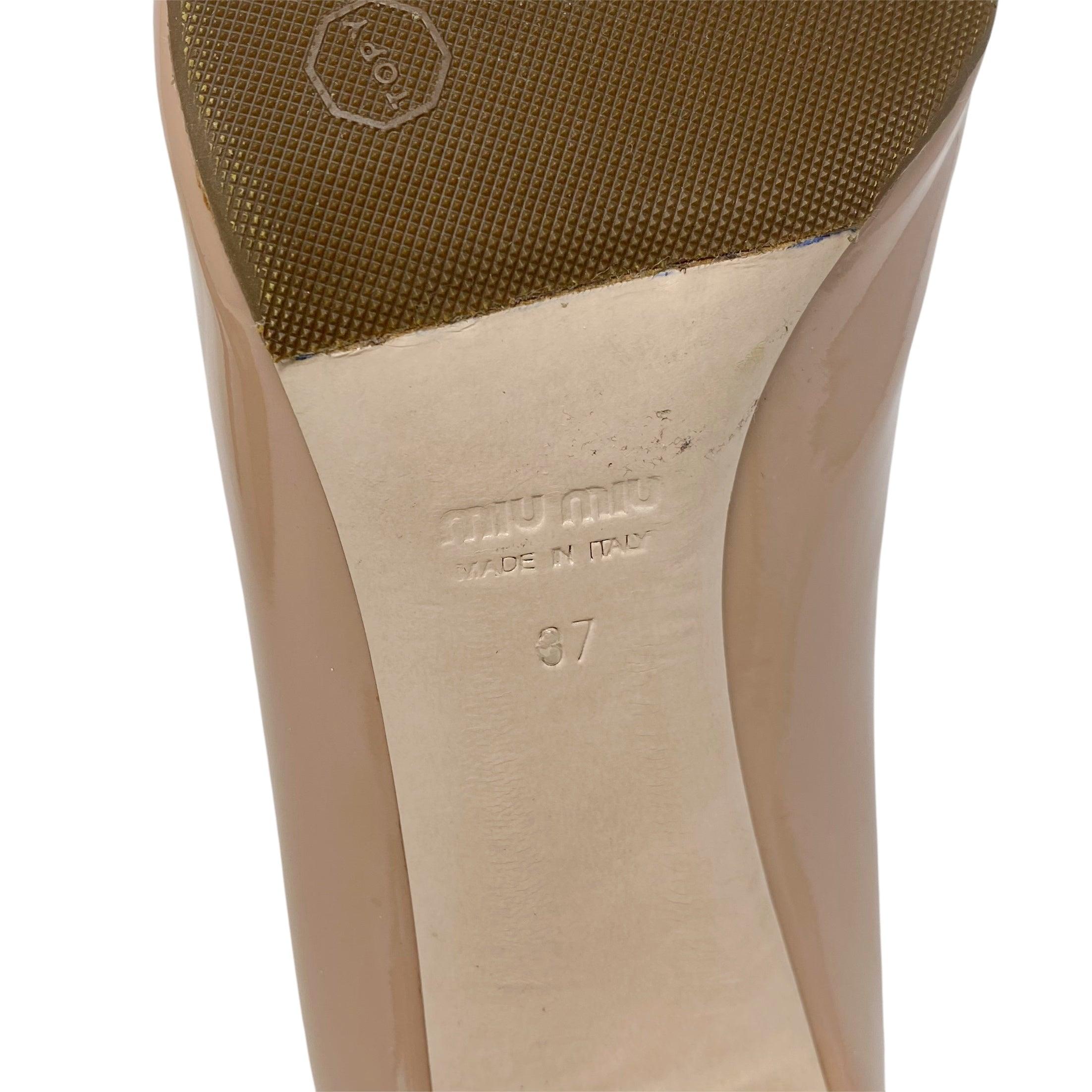 Miu Miu Nude Patent Jewelled Pumps 37