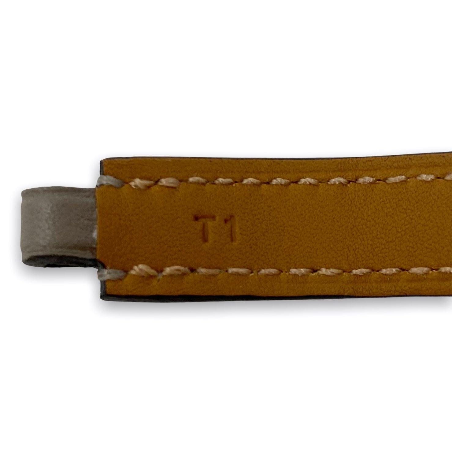 Hermes Gris Asphalt Box Rivale Double Tour Bracelet XS