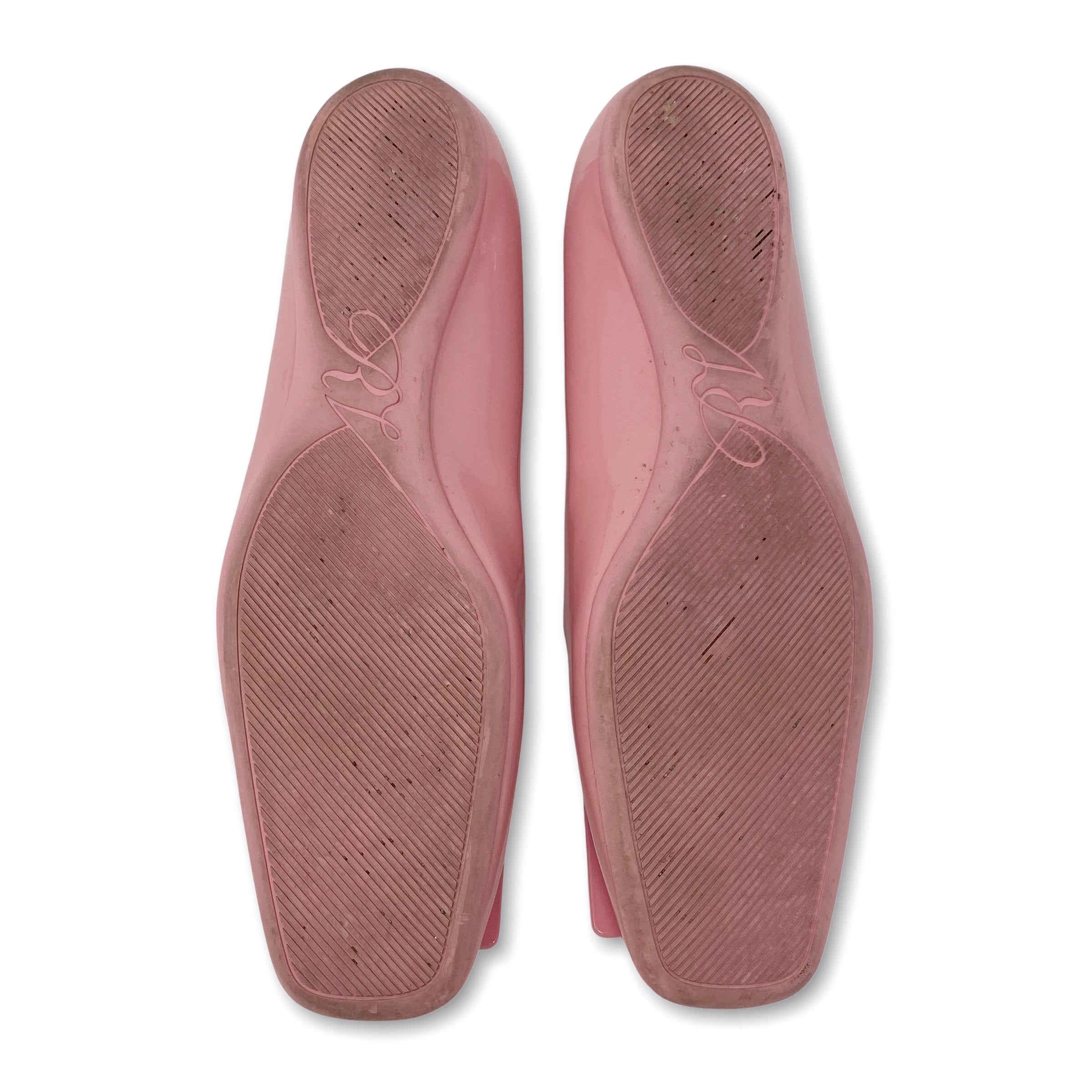 Roger Vivier Pink Patent Gommette Ballet Flats 39.5