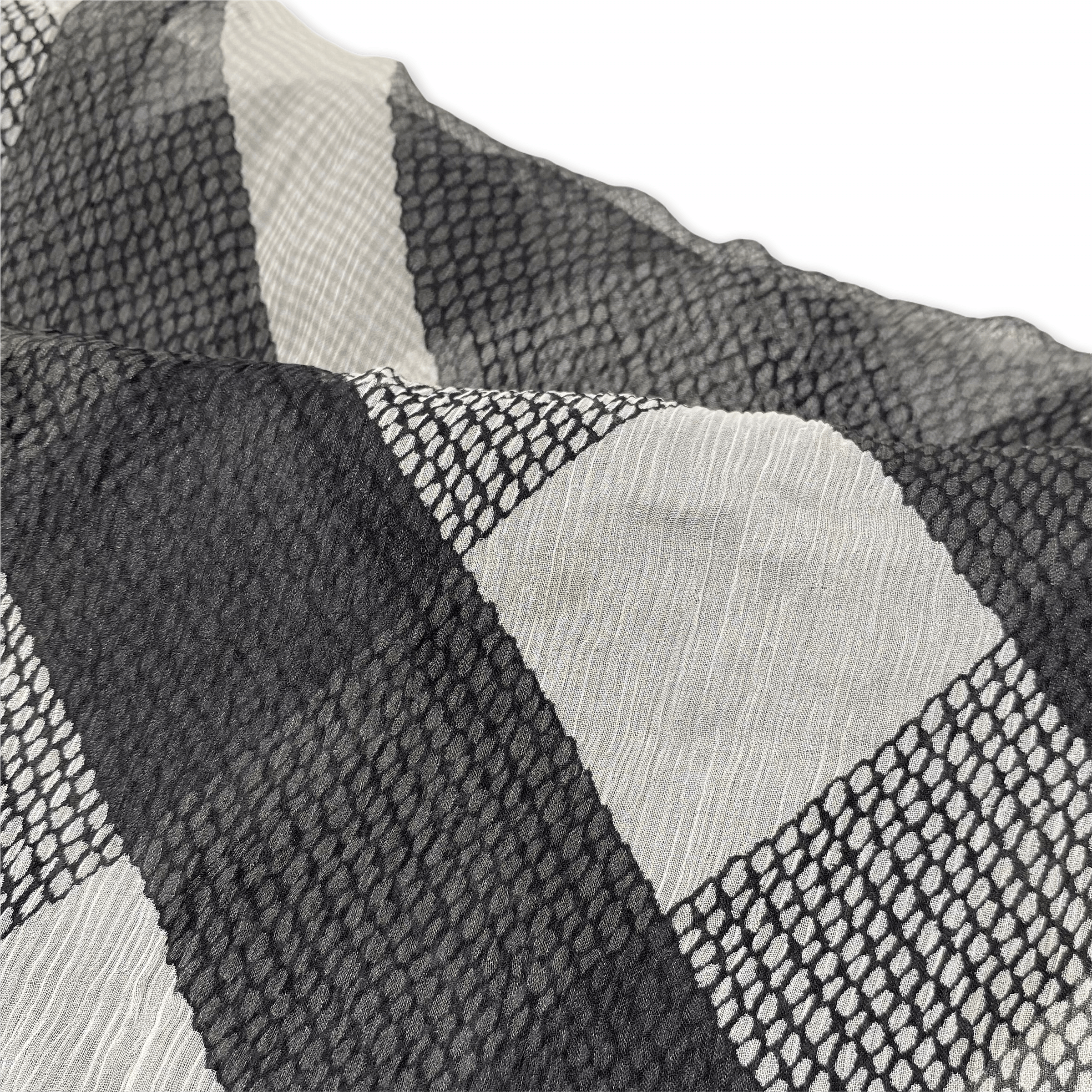 Burberry Black Silk Check Sheer Scarf