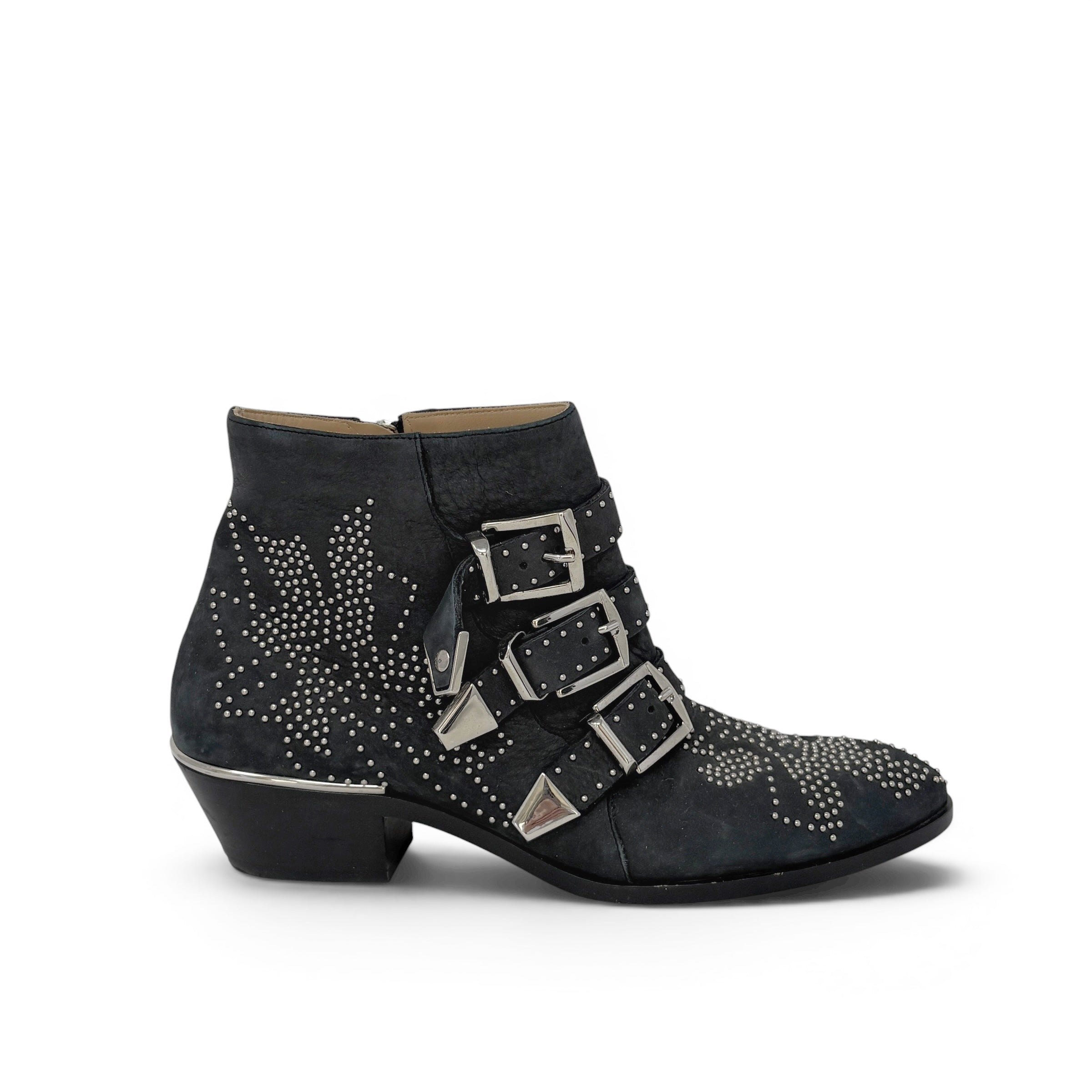 Chloe Black Suede Susanna Boots 37.5