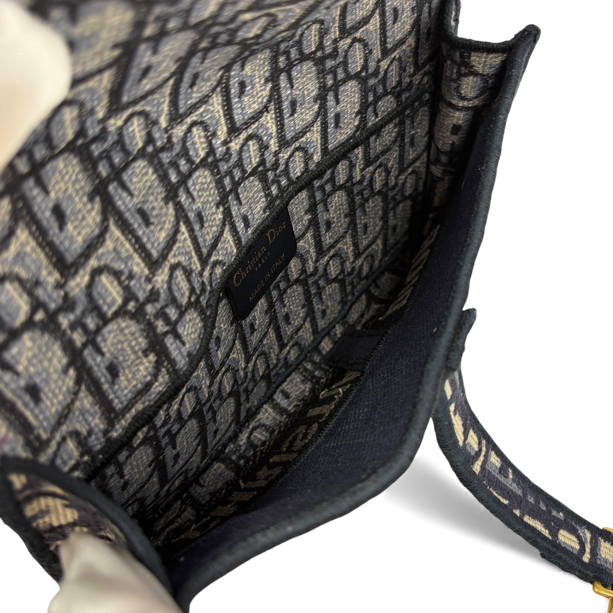 Dior Blue Oblique Slim Saddle Belt Pouch