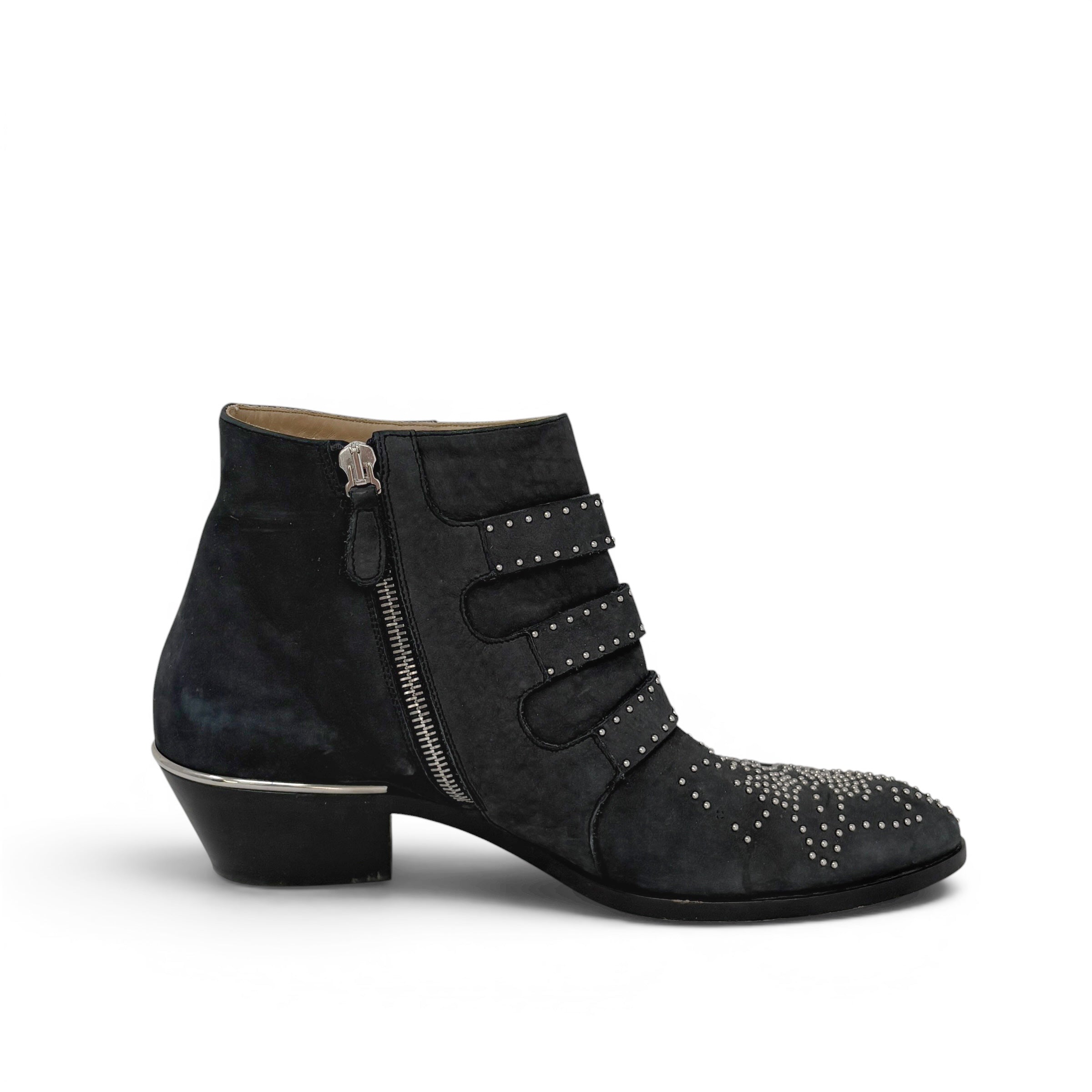 Chloe Black Suede Susanna Boots 37.5