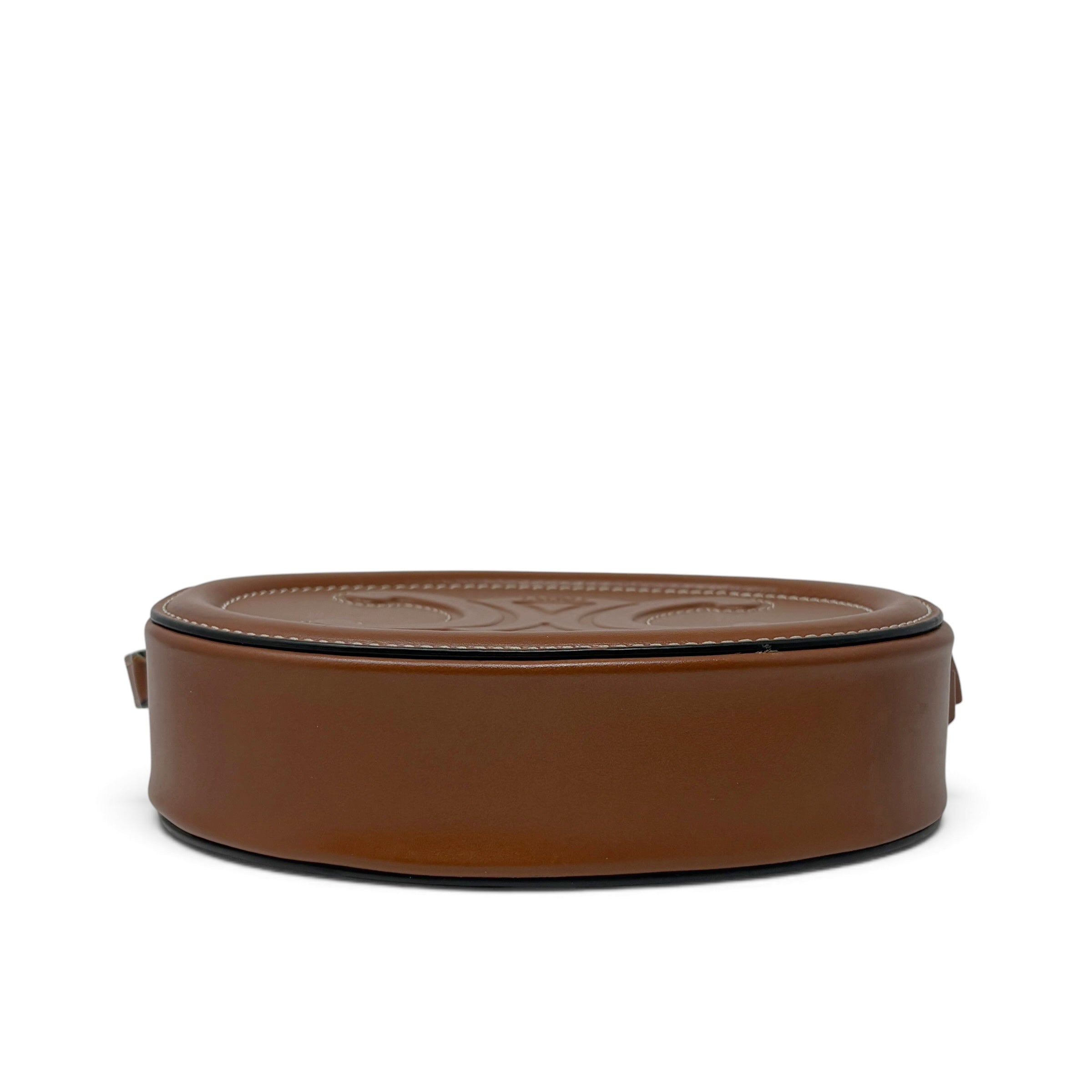 Celine Brown Cuir Triomphe Oval Bag