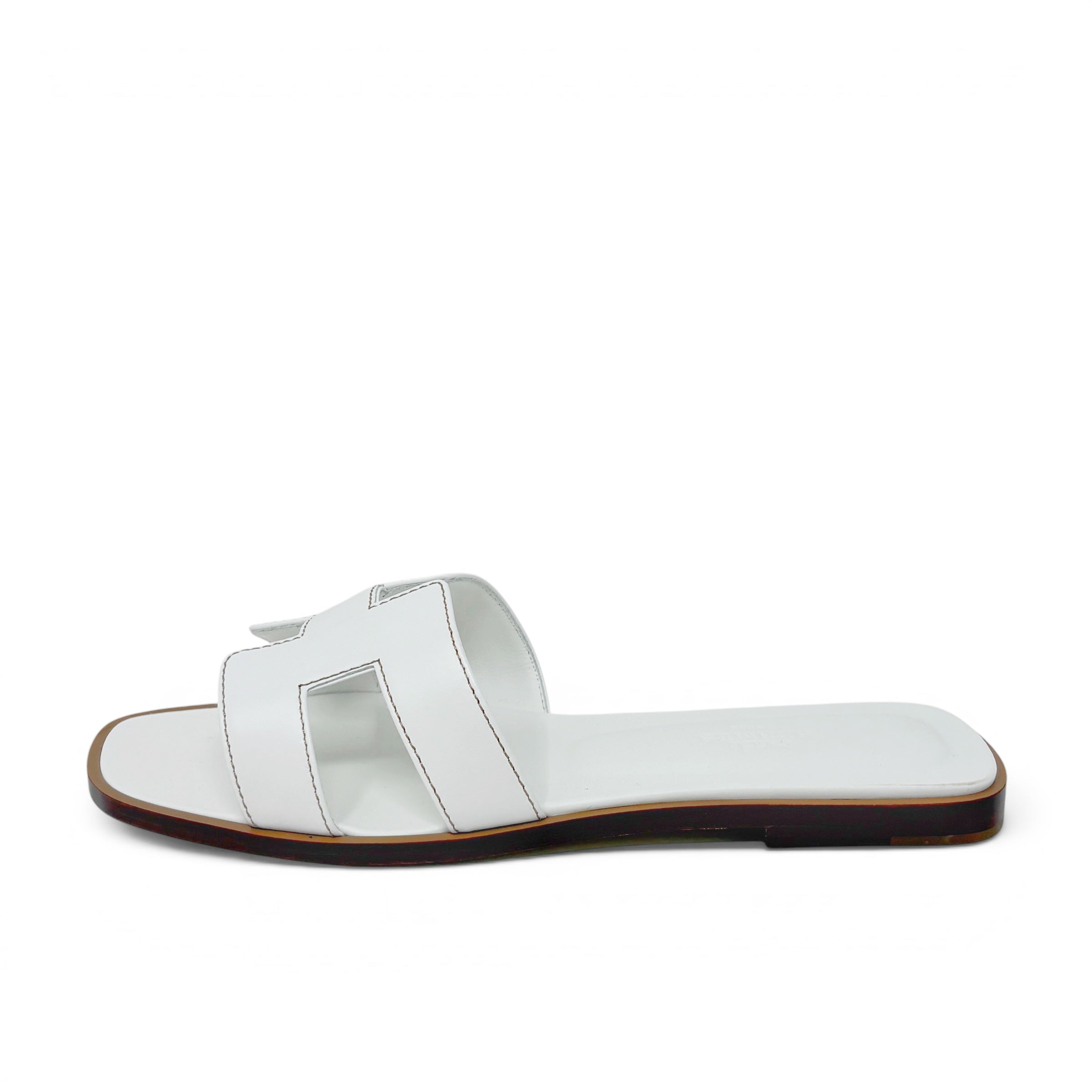 Hermes Blanc Oran Sandals 36.5