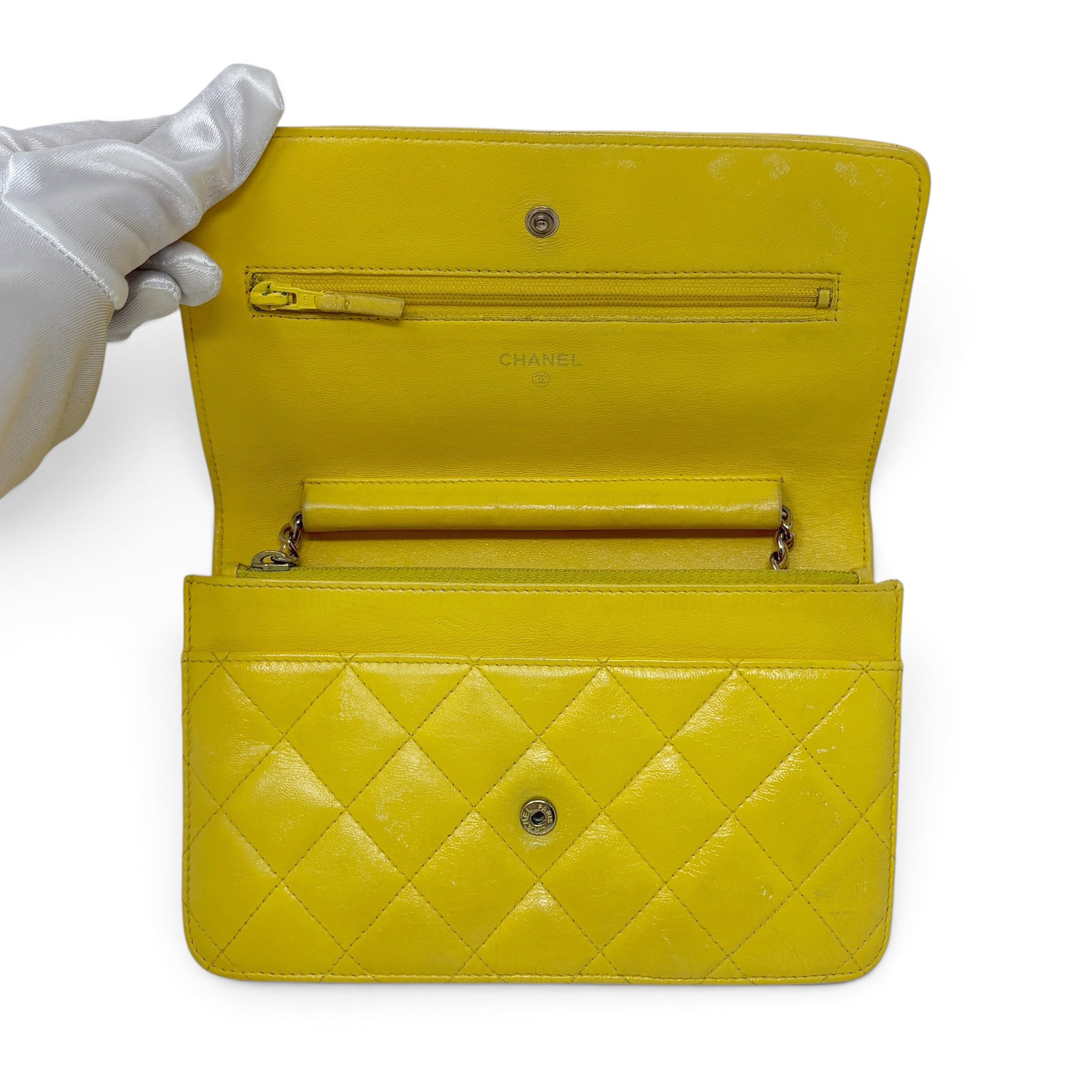 Chanel Yellow Wallet On Chain
