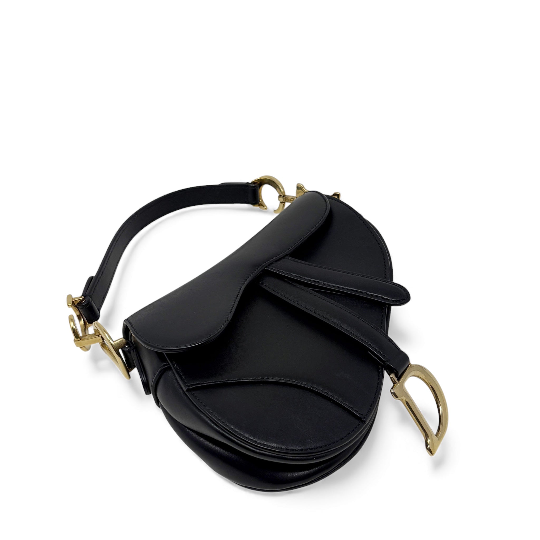 Dior Black Mini Saddle Bag with Strap