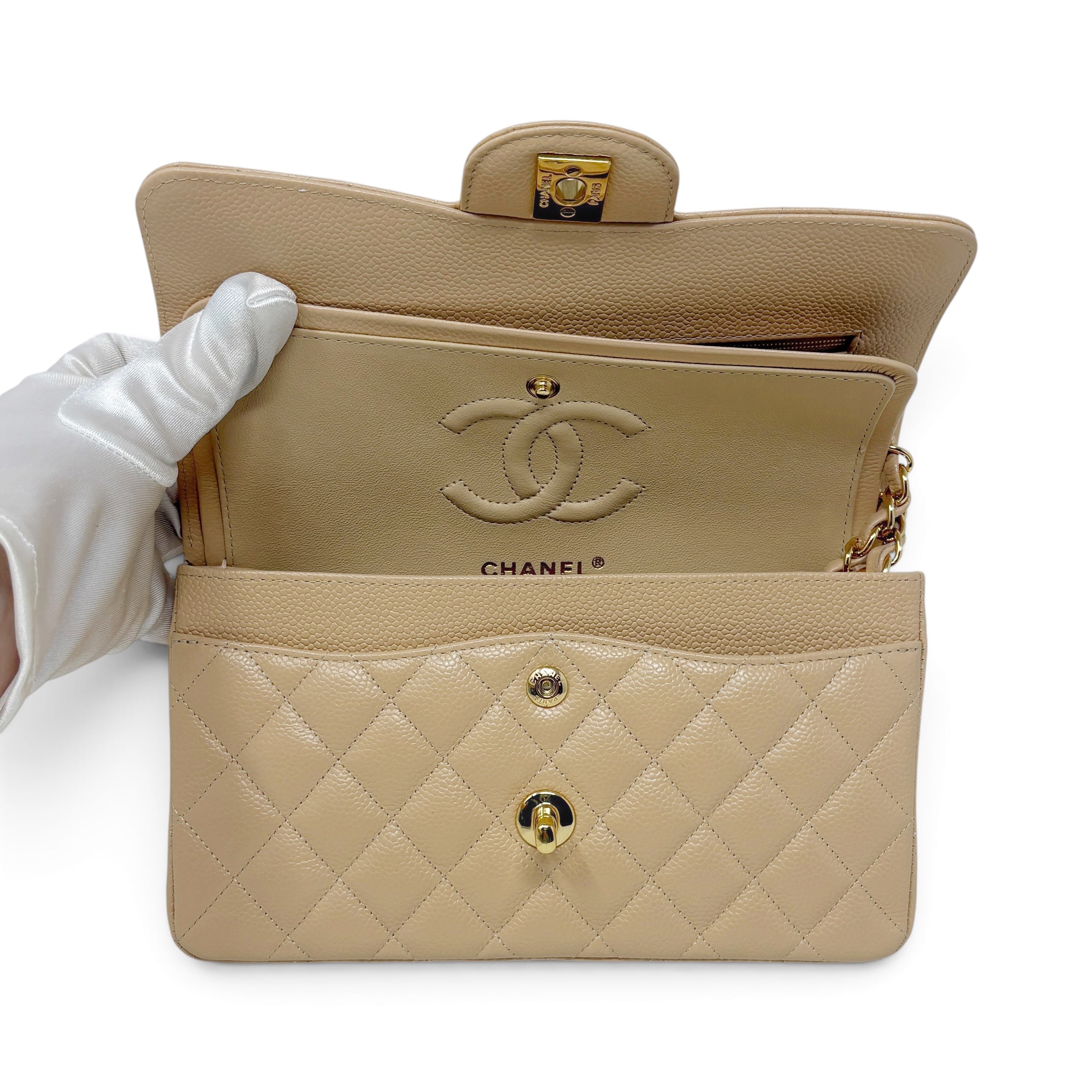 Chanel Beige Small Classic Flap