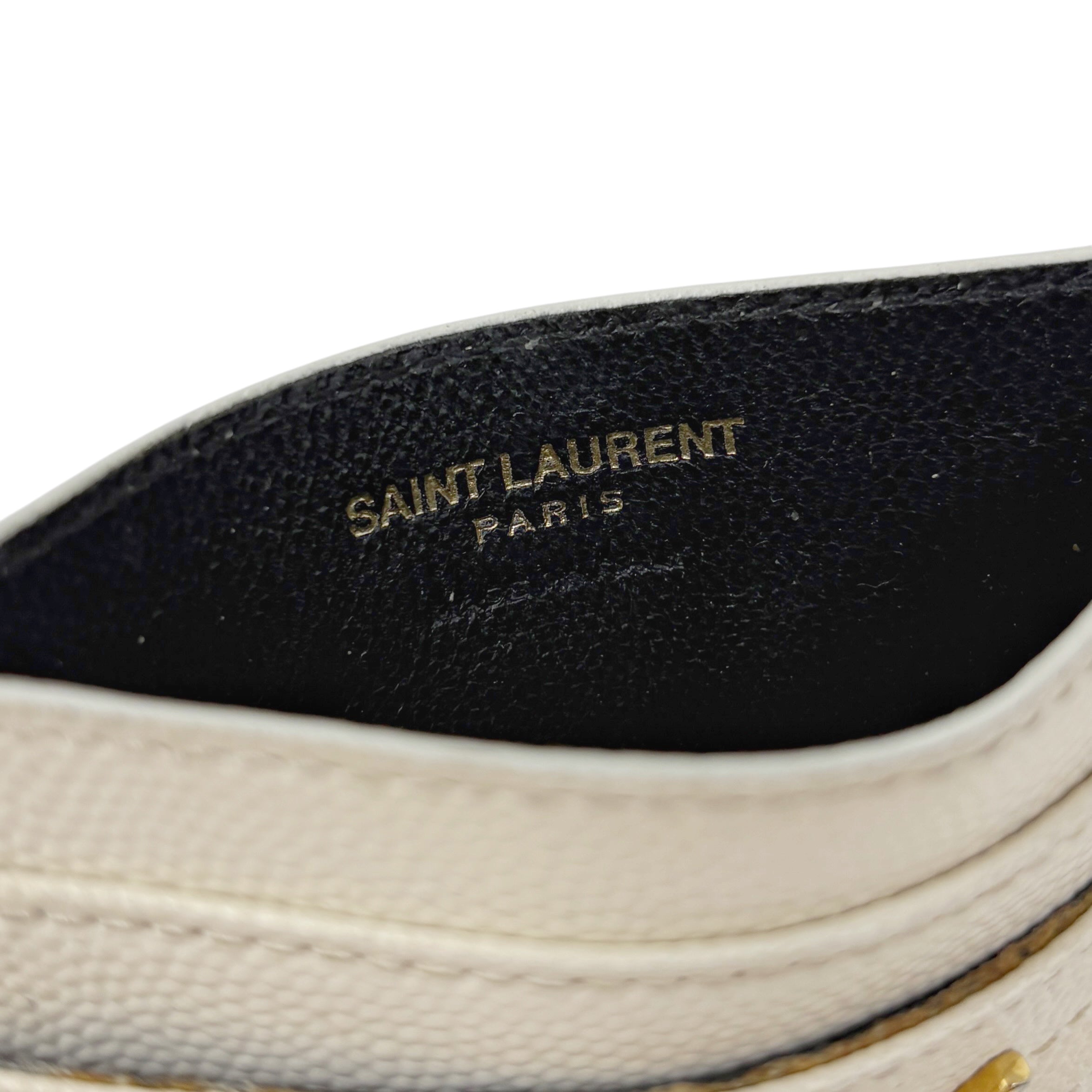 Saint Laurent Blanc Vintage Cassandre Card Holder