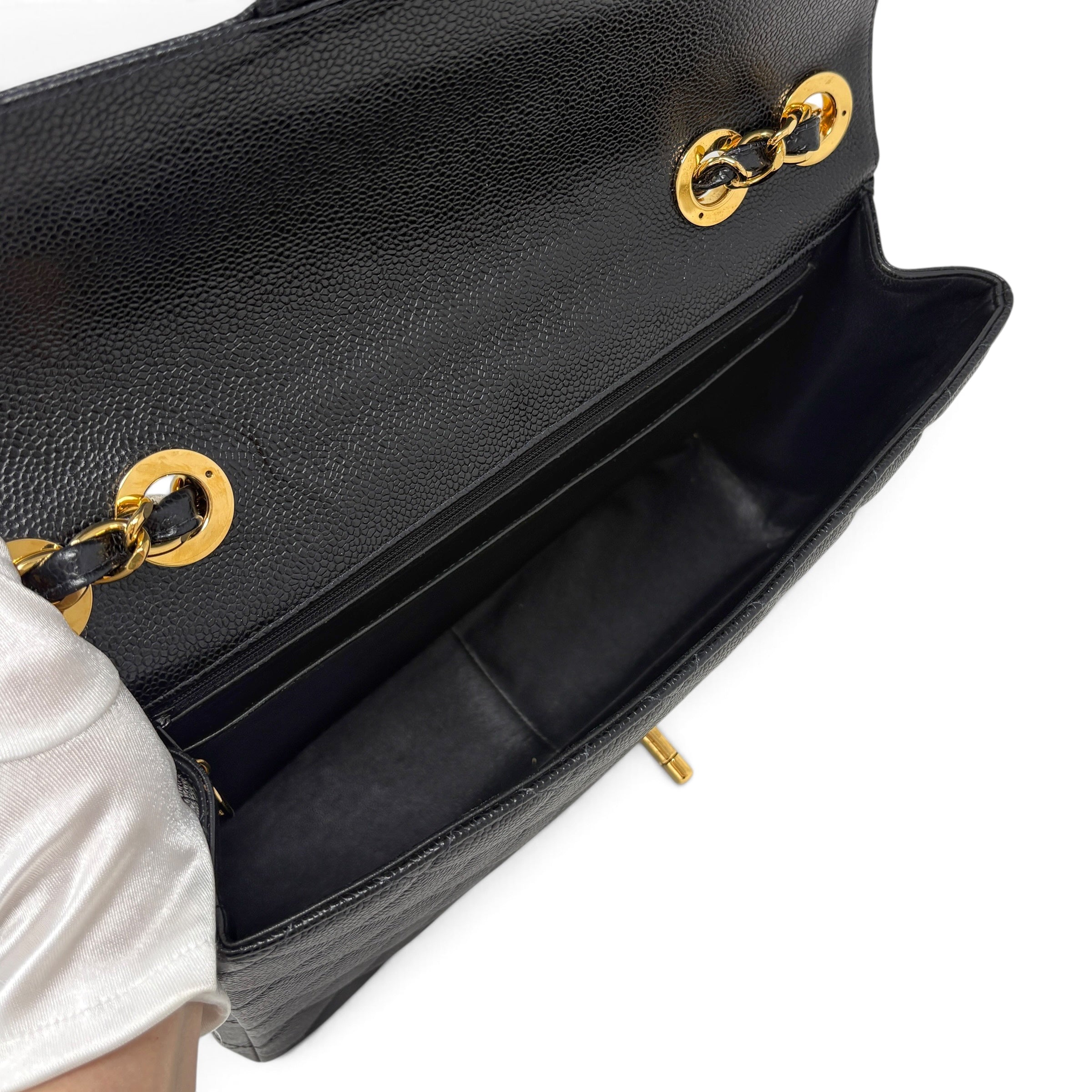 Chanel Vintage Black Caviar Single Flap