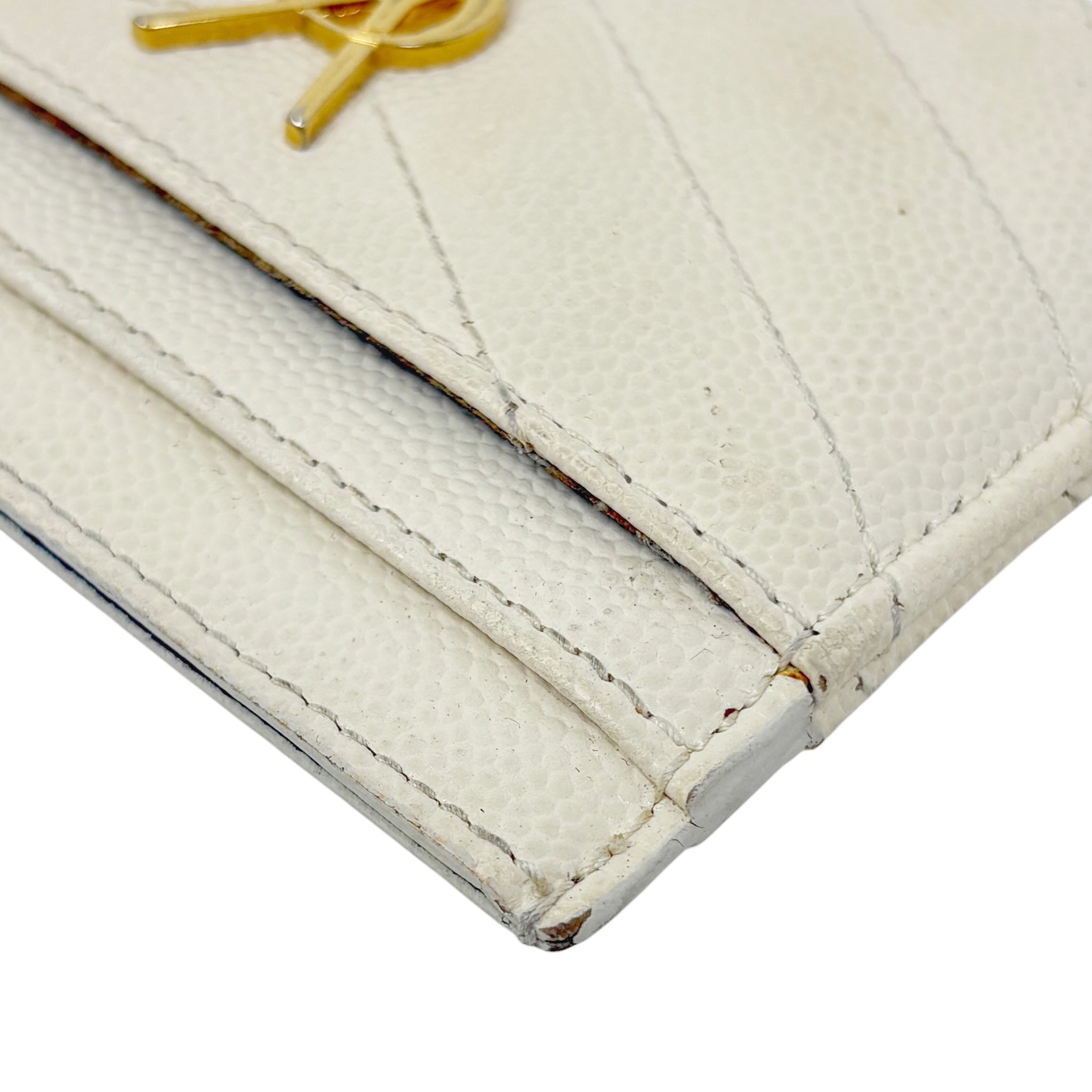 Saint Laurent Blanc Vintage Cassandre Card Holder