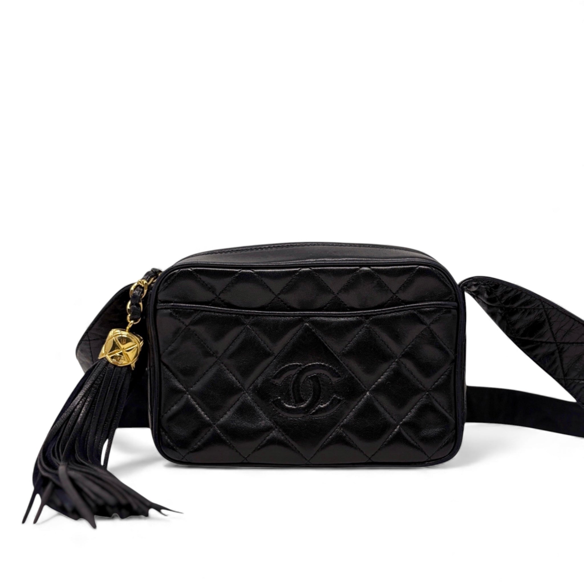 Chanel Black Vintage Tassel Camera Bag