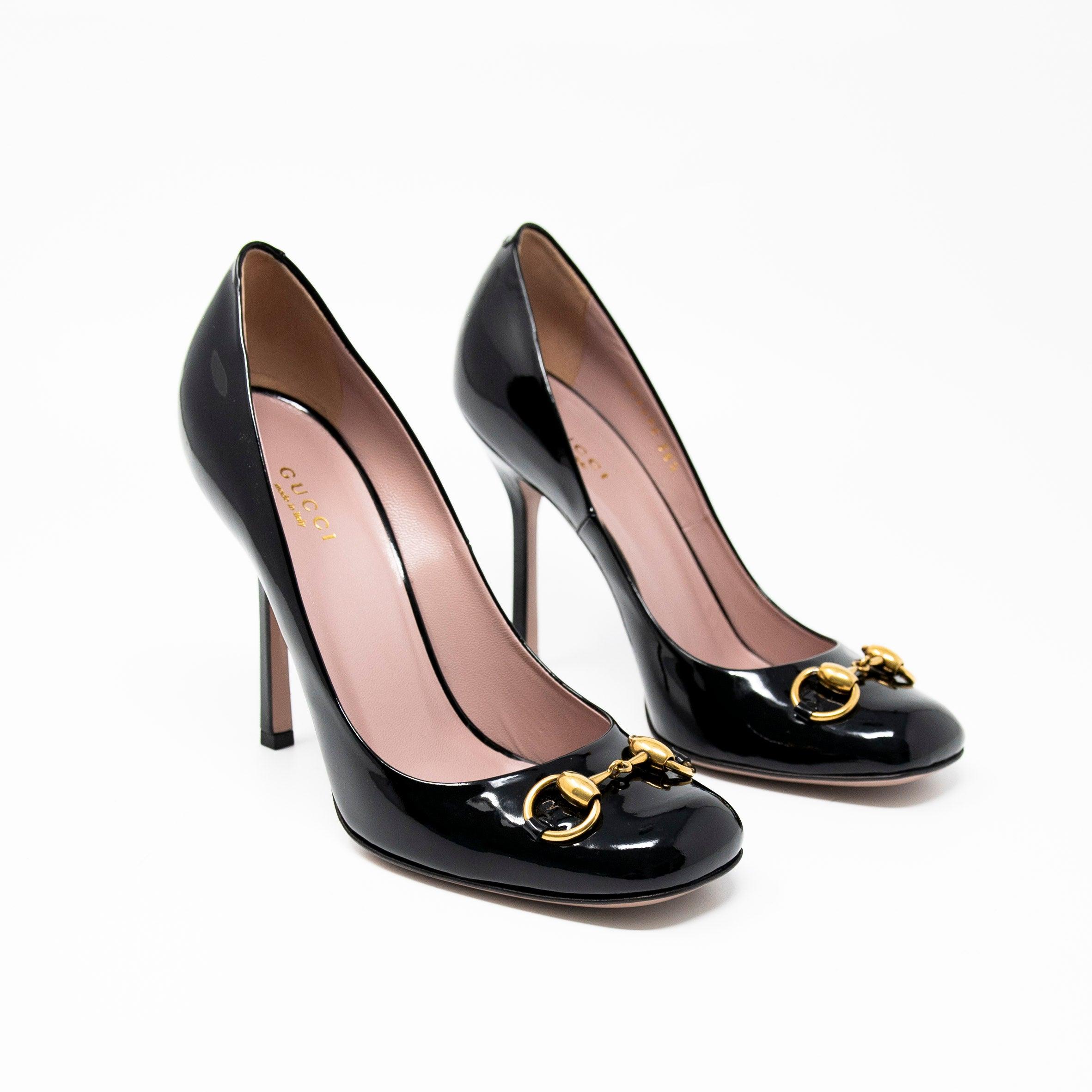 Gucci Black Horsebit Pumps 38.5