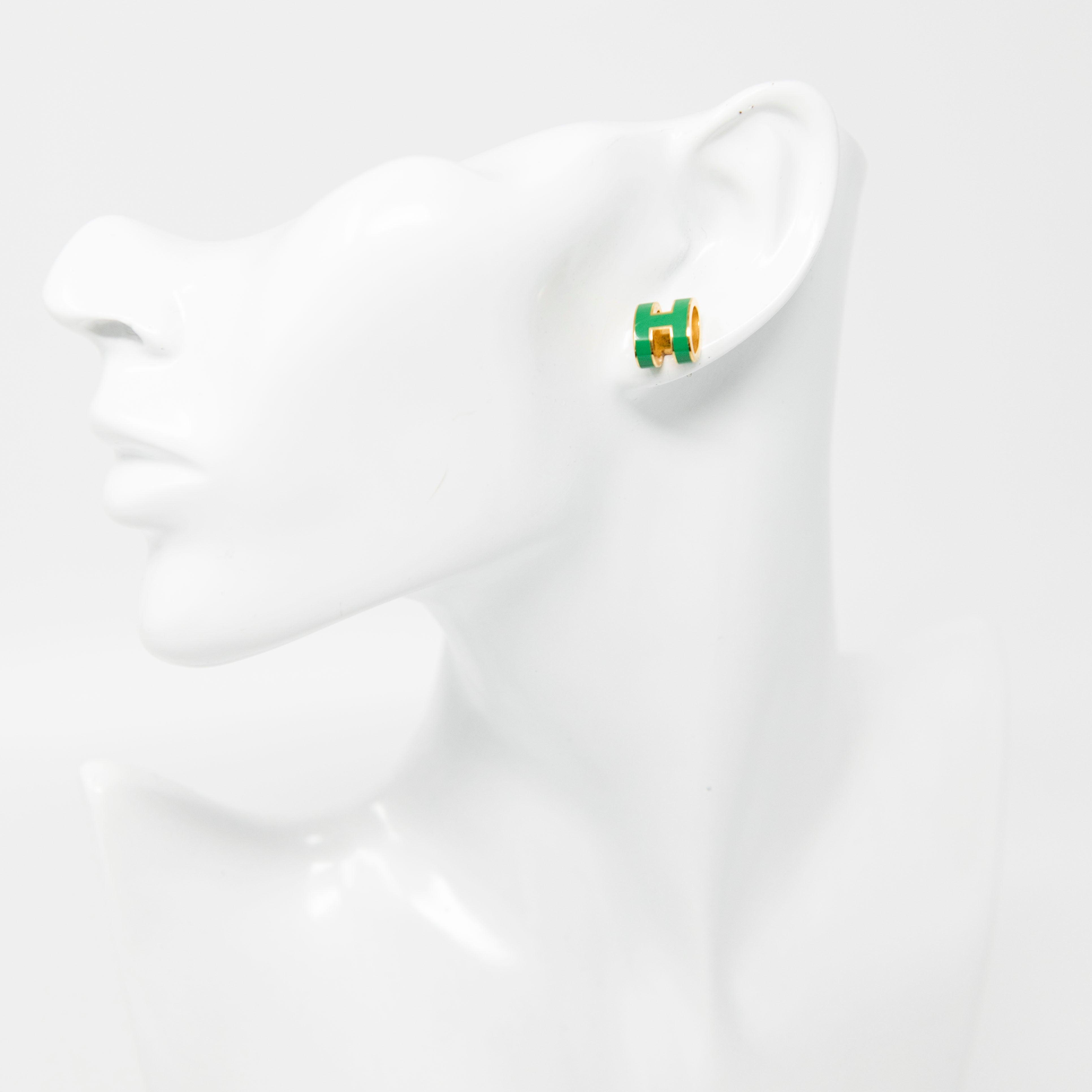 Hermes Malachite Pop H Earrings