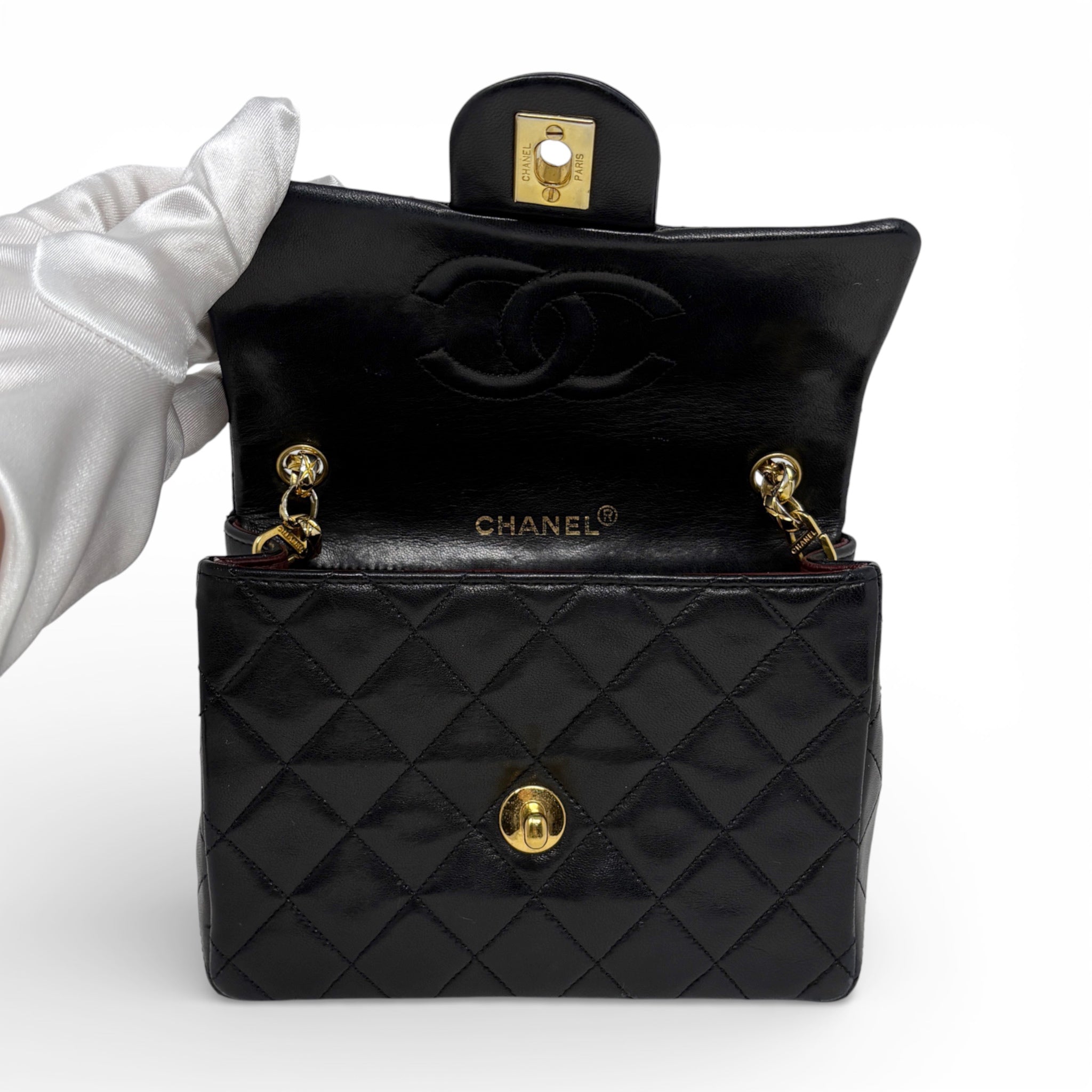 Chanel Black Vintage Mini Square Flap