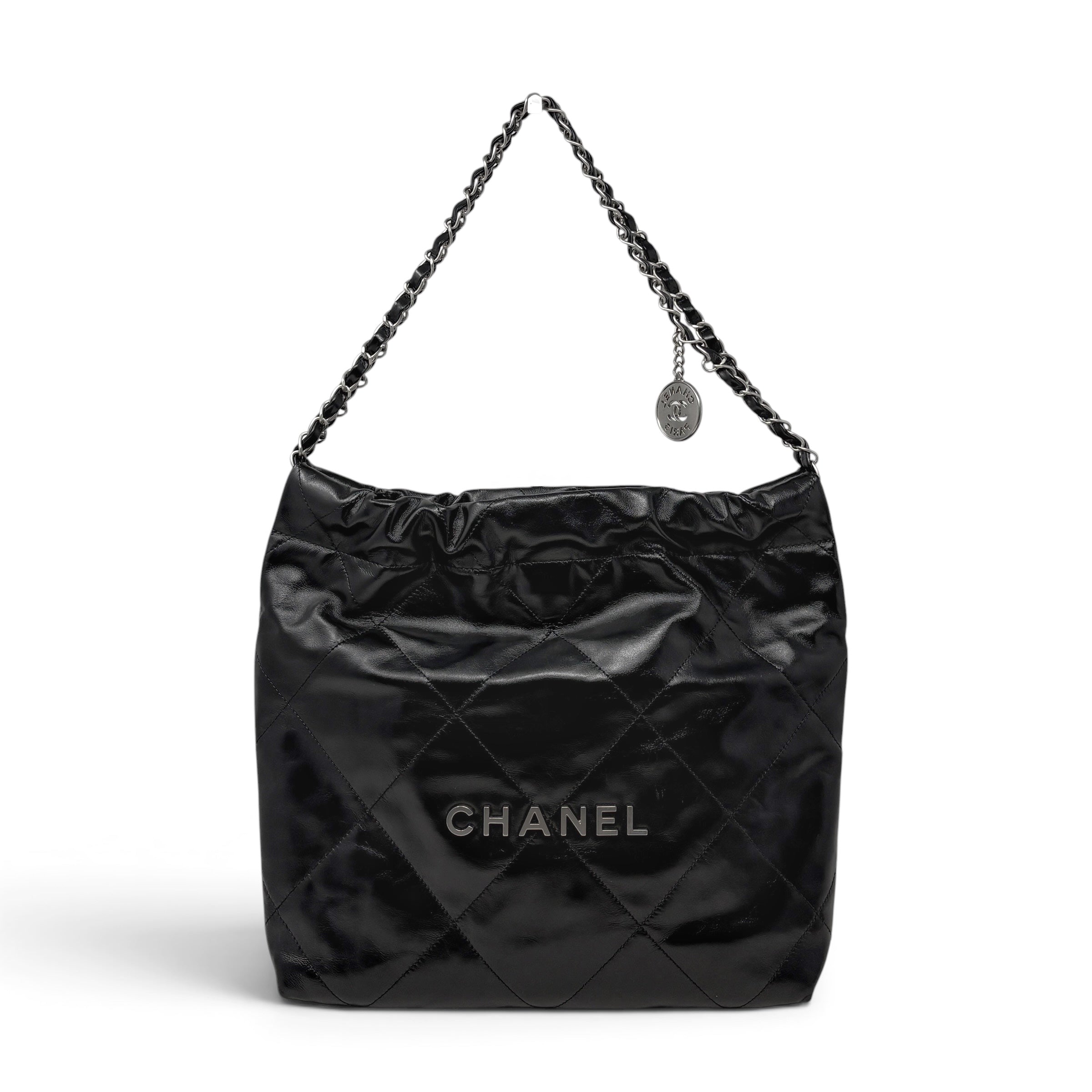 Chanel Black 22 Small Hobo Bag