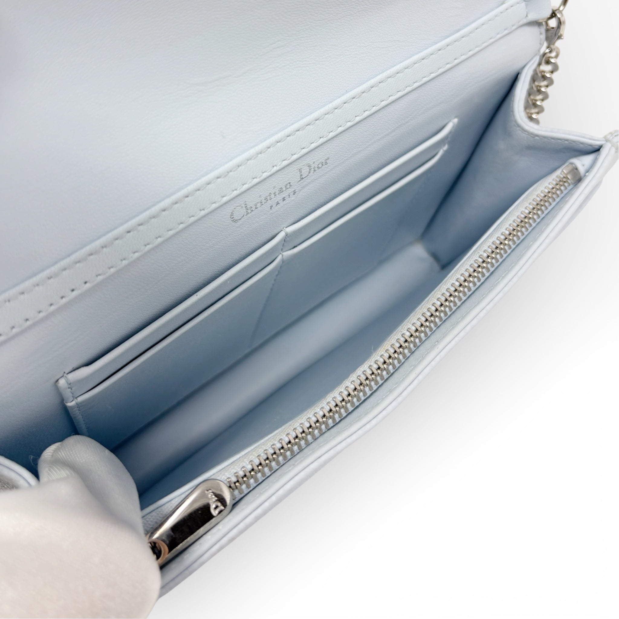 Dior Blue Diorama Wallet On Chain