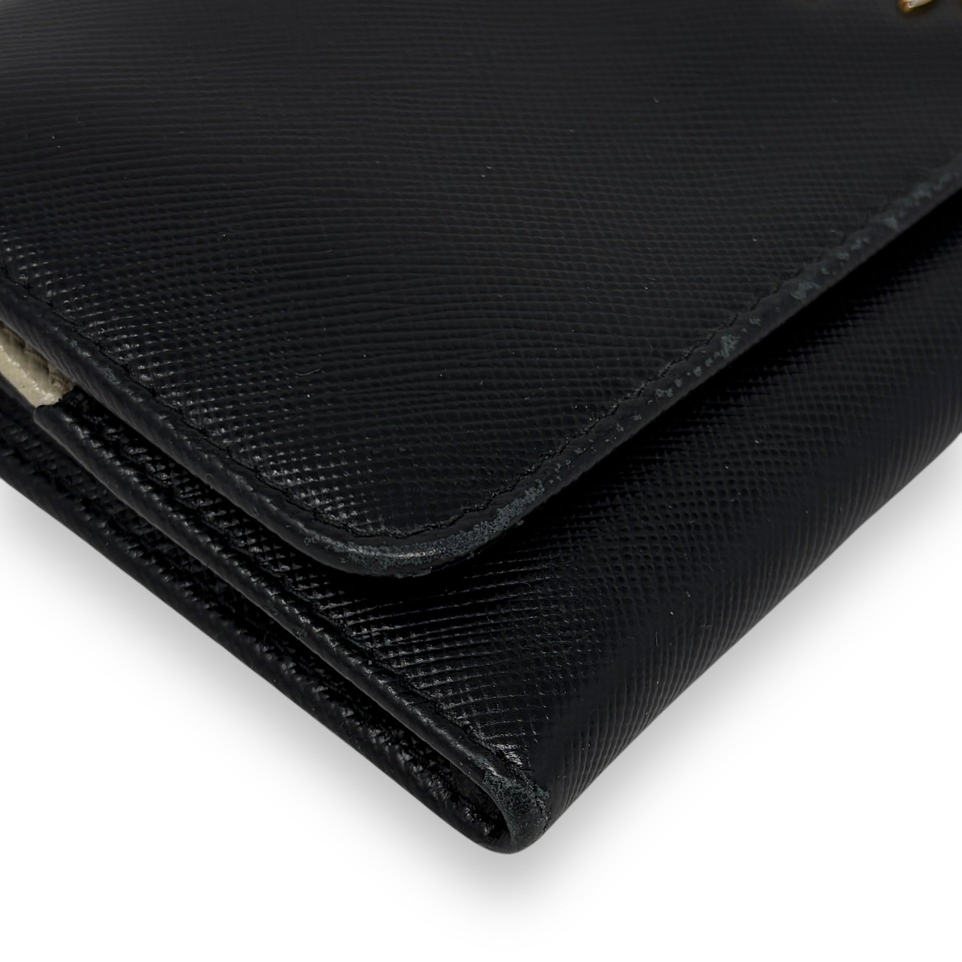 Prada Black Saffiano Long Wallet