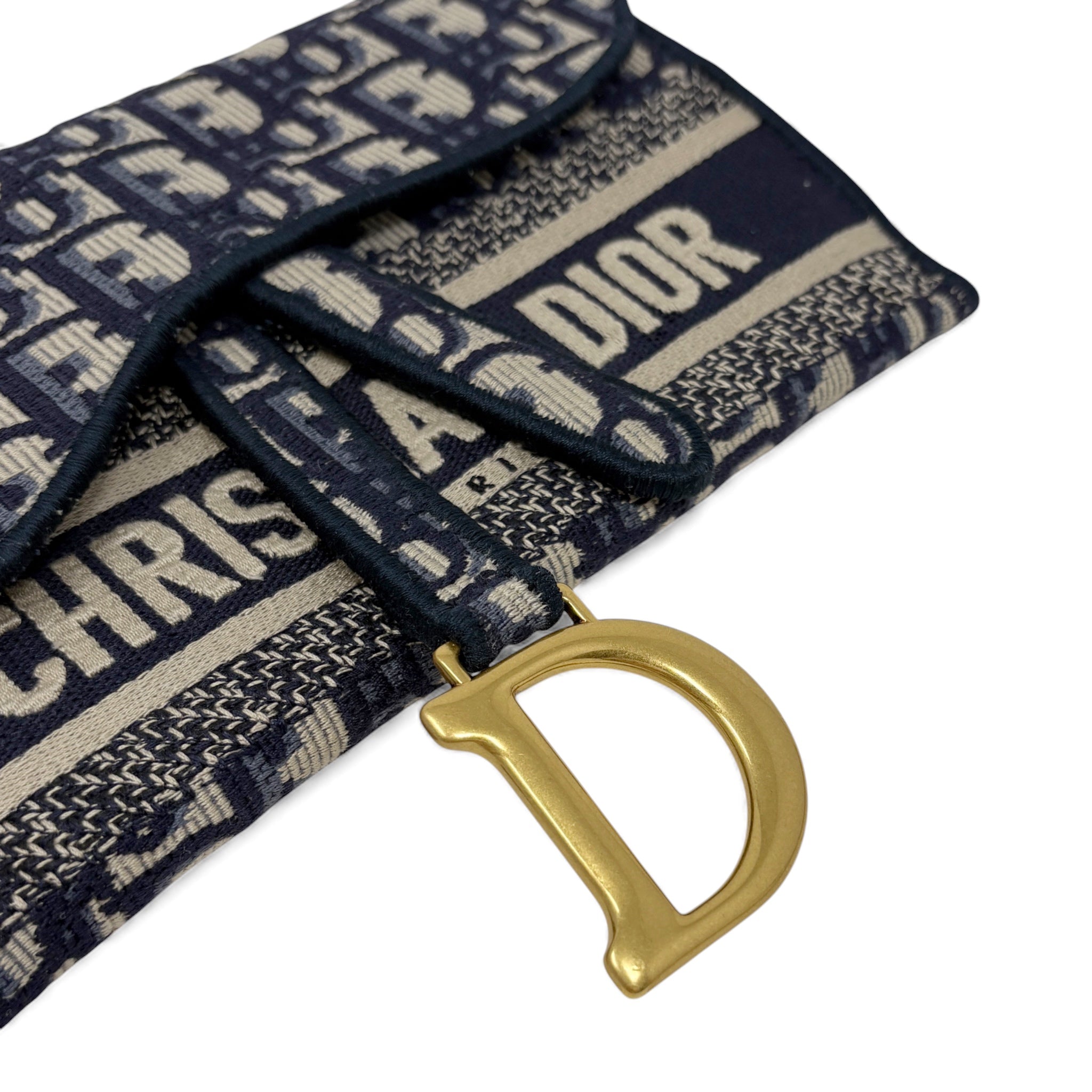 Dior Blue Oblique Slim Saddle Belt Pouch