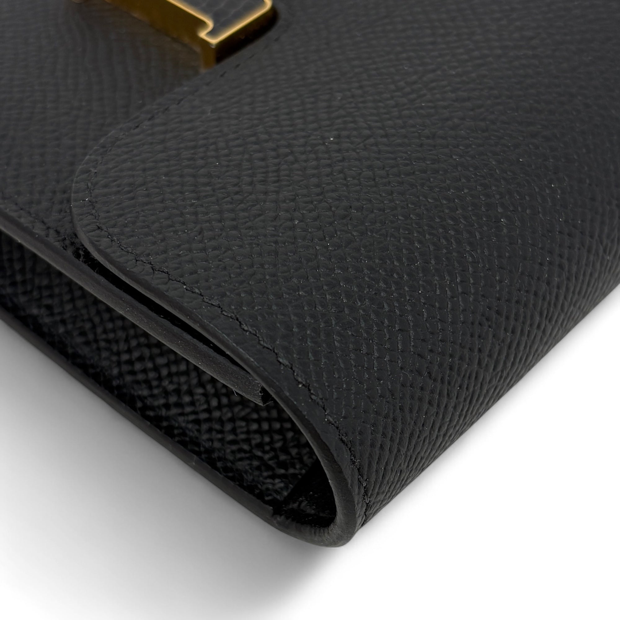 Hermes Noir Lizard Epsom Constance Slim Wallet