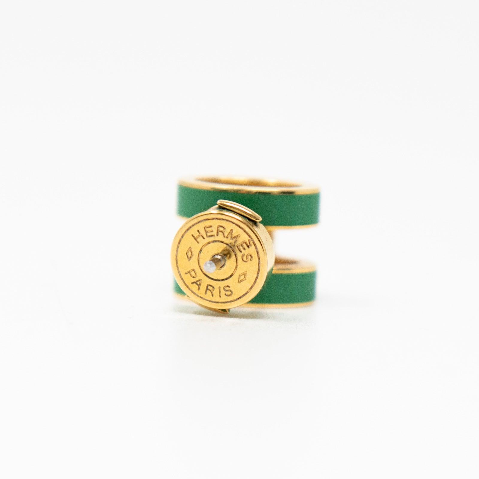 Hermes Malachite Pop H Earrings