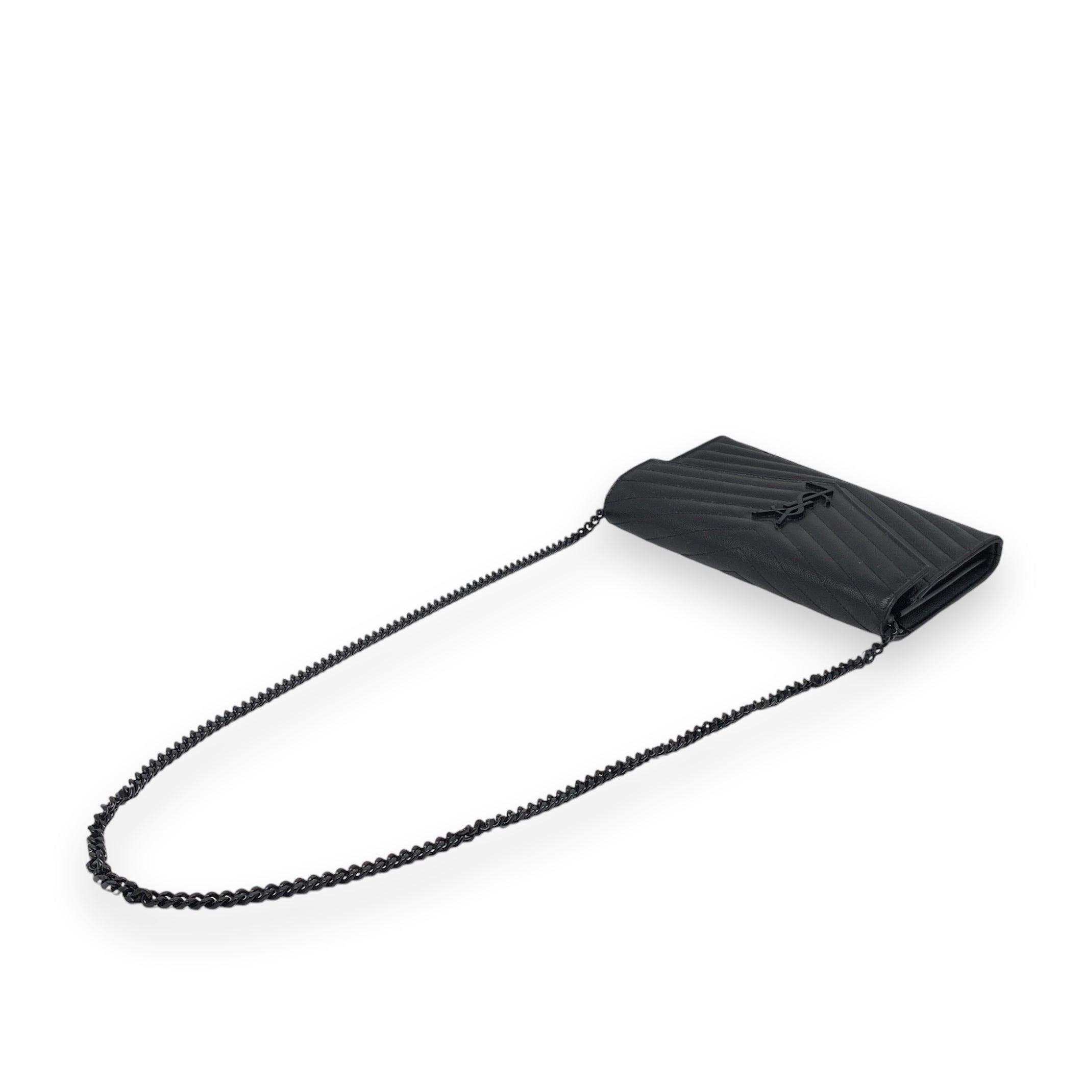 Saint Laurent Black Envelope Wallet On Chain