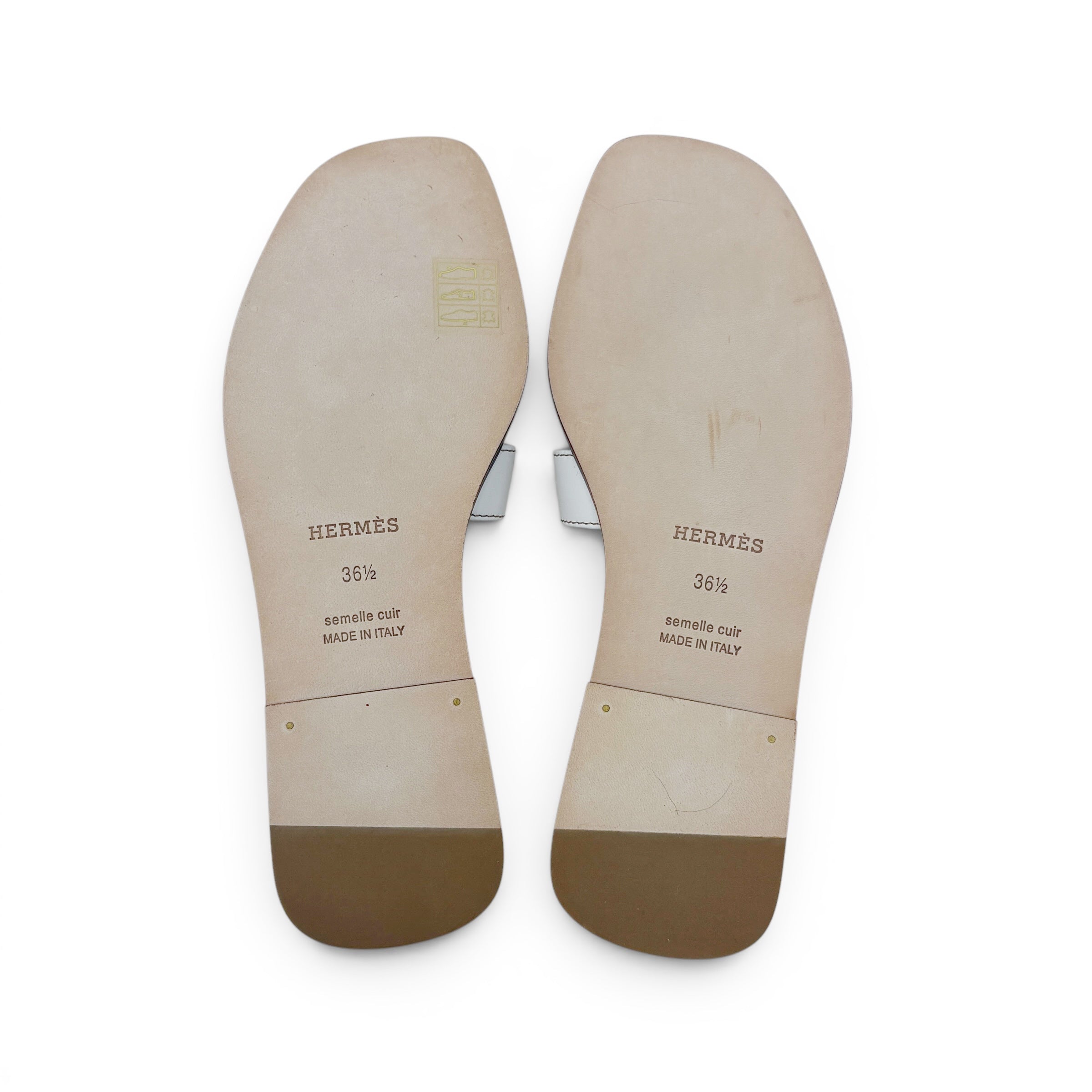 Hermes Blanc Oran Sandals 36.5