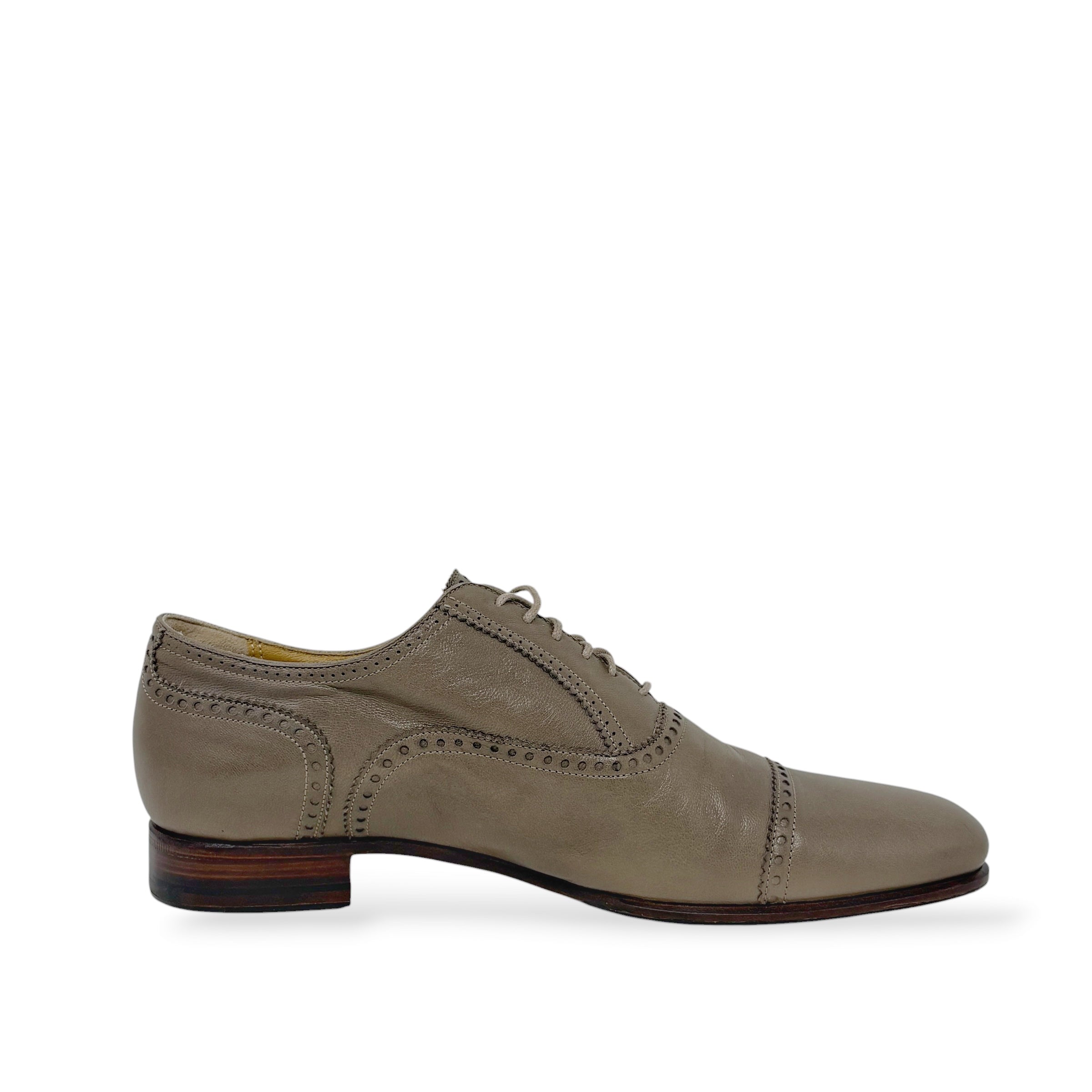 Hermes Brown Calfskin Oxford Loafers 38
