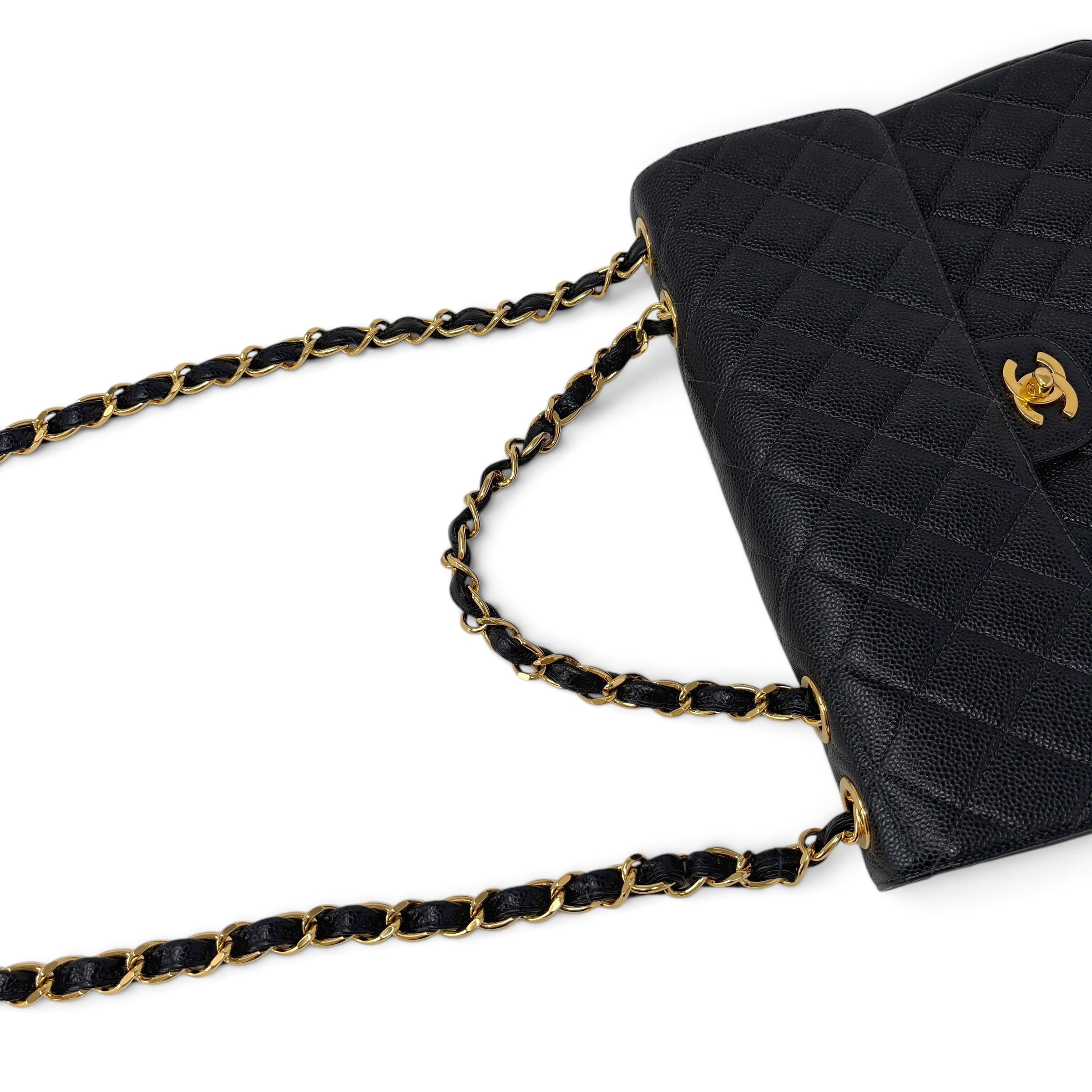 Chanel Vintage Black Caviar Single Flap