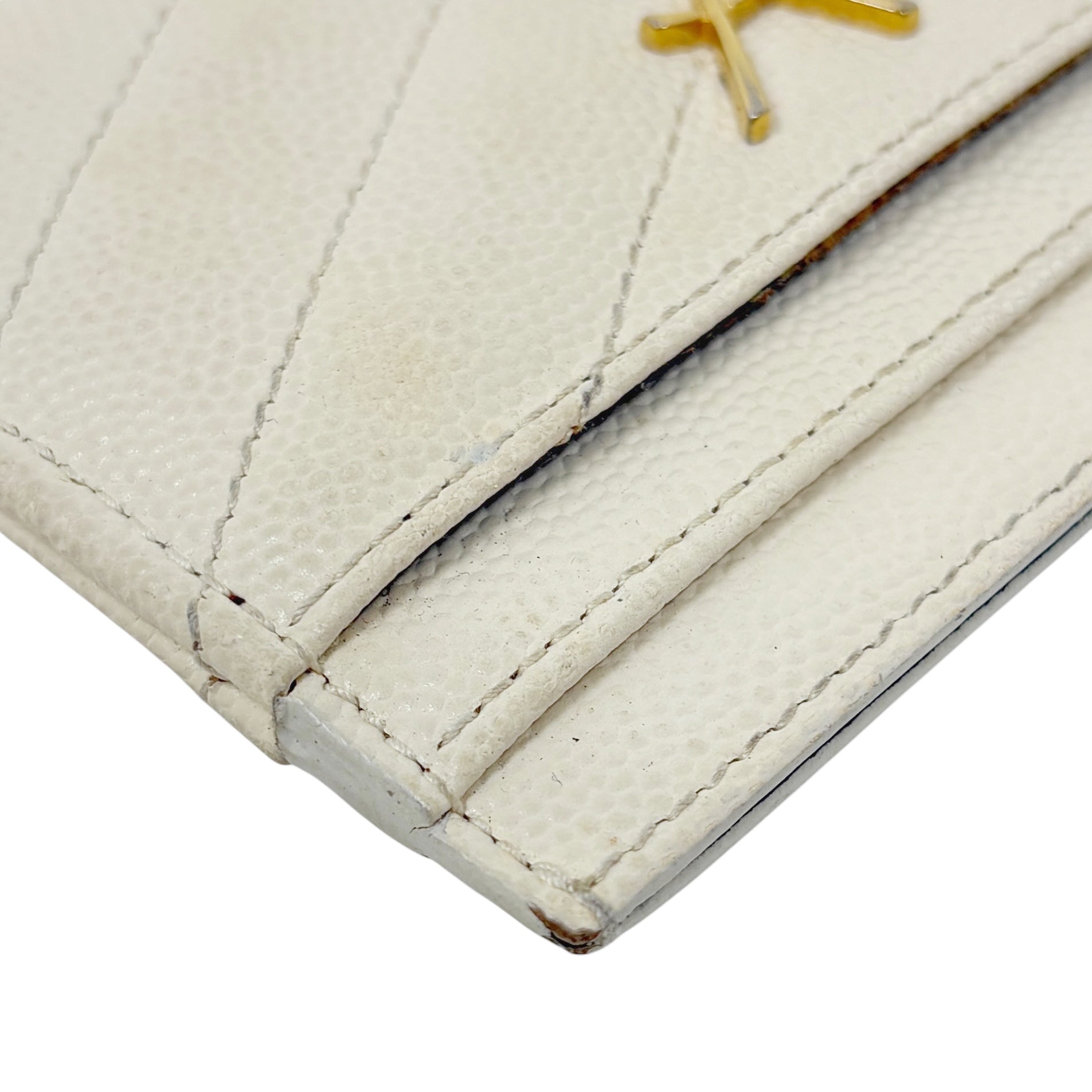 Saint Laurent Blanc Vintage Cassandre Card Holder