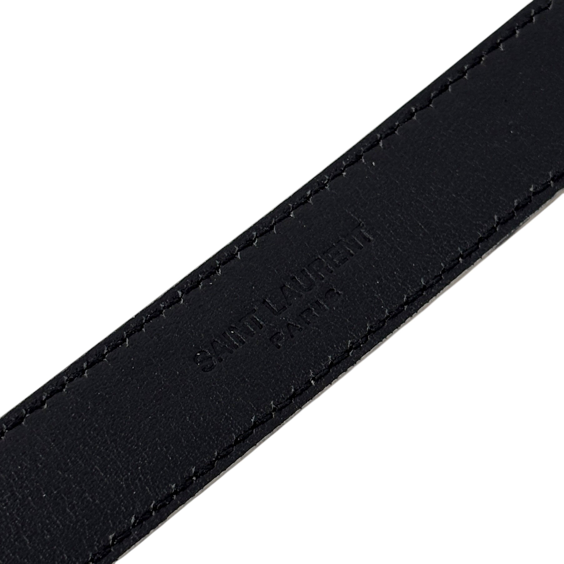 Saint Laurent Dark Beige Cassandre Thin Belt 85