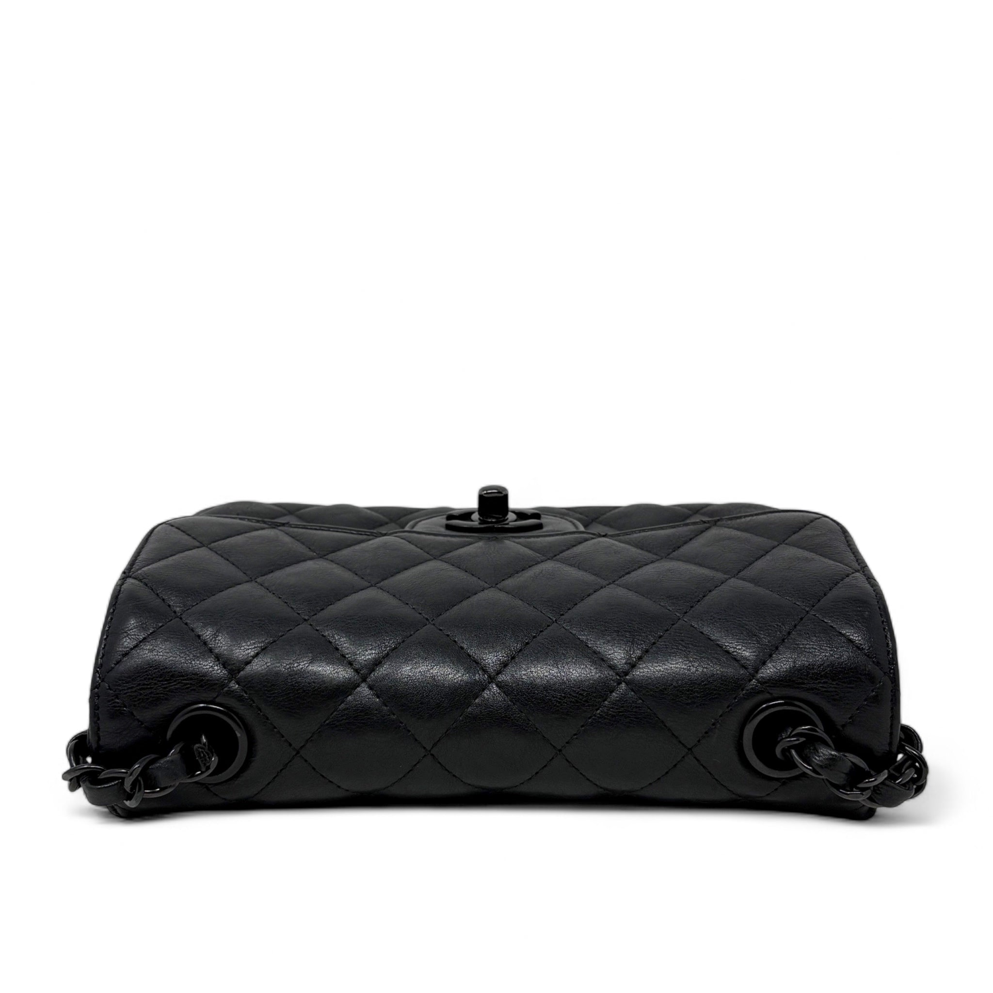 Chanel So Black Crumpled Calfskin Mini Rectangle Bag