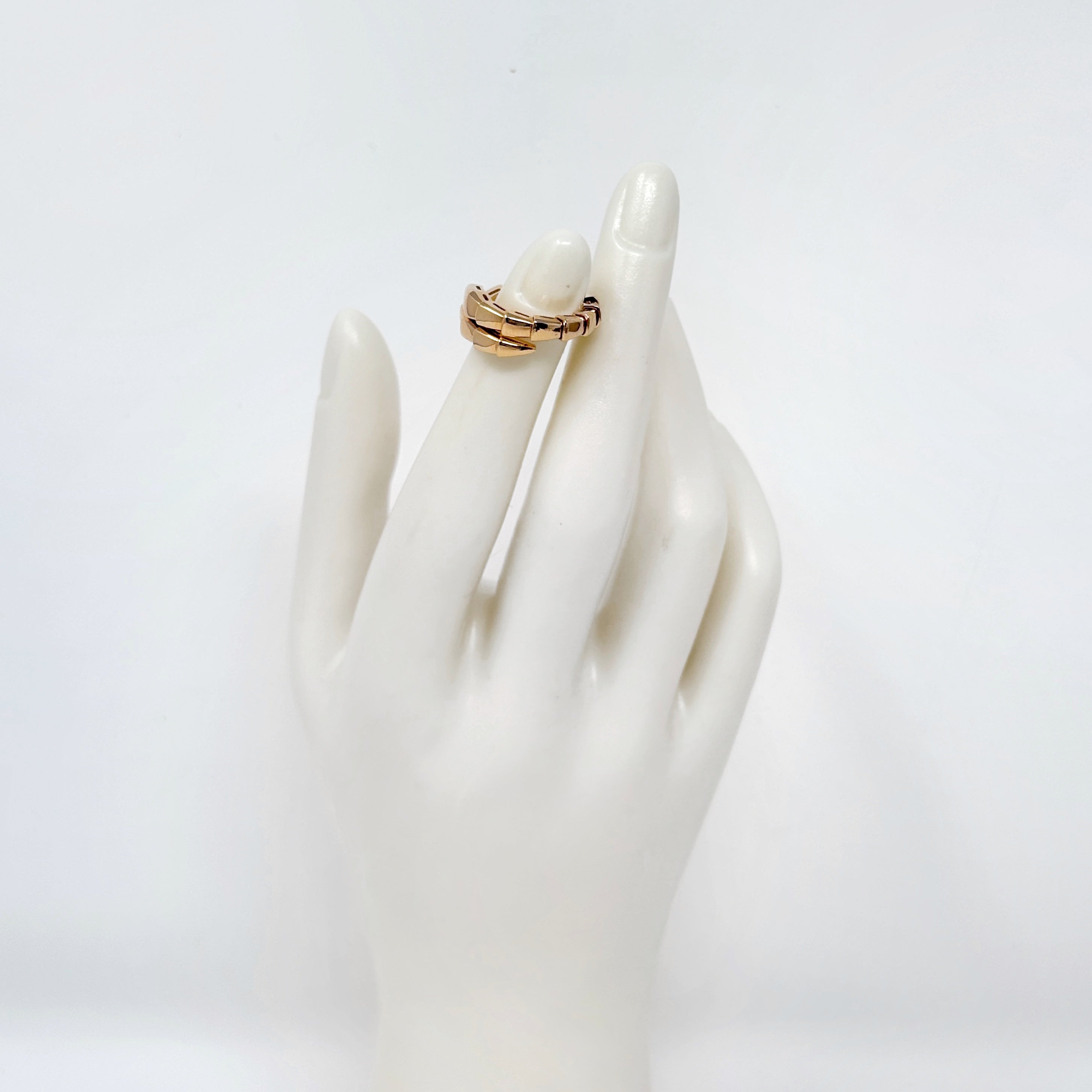 Bvlgari 18k Rose Gold Serpenti Viper Ring XS