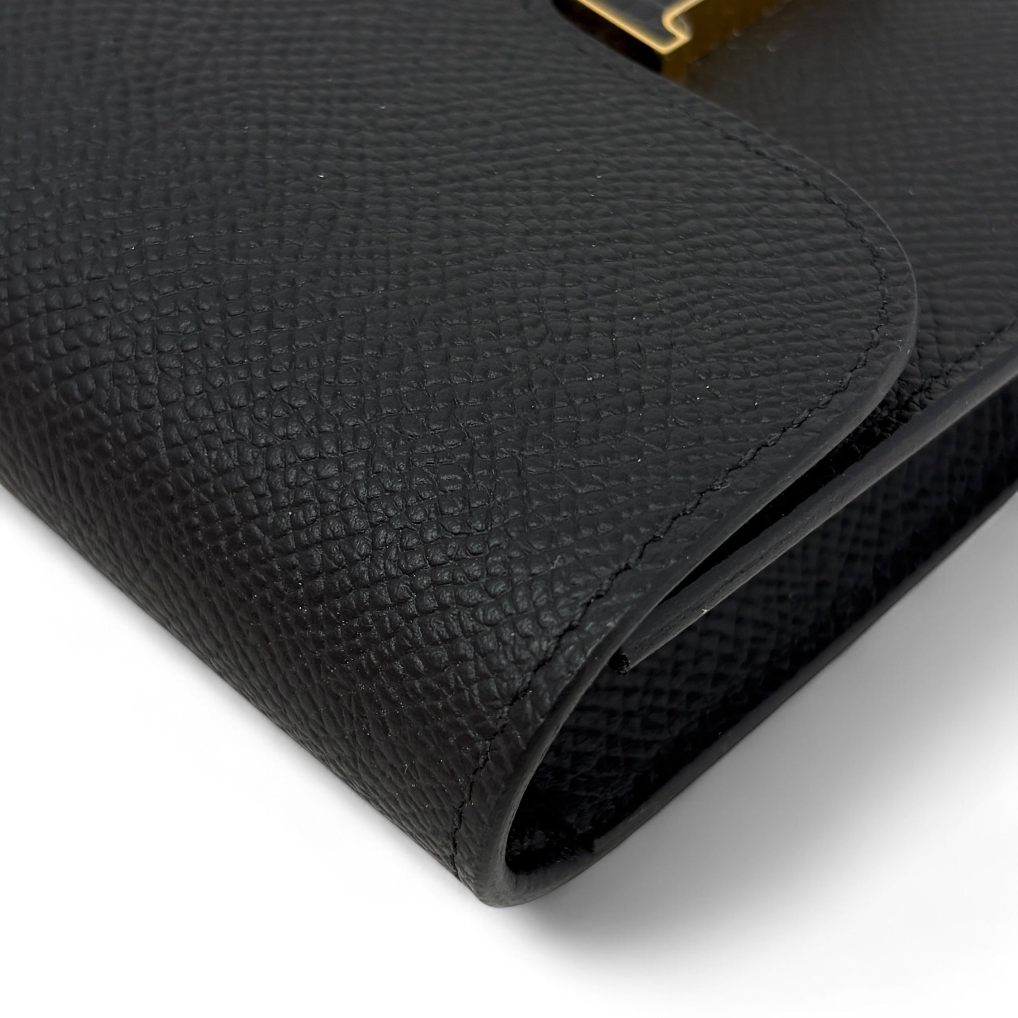 Hermes Noir Lizard Epsom Constance Slim Wallet