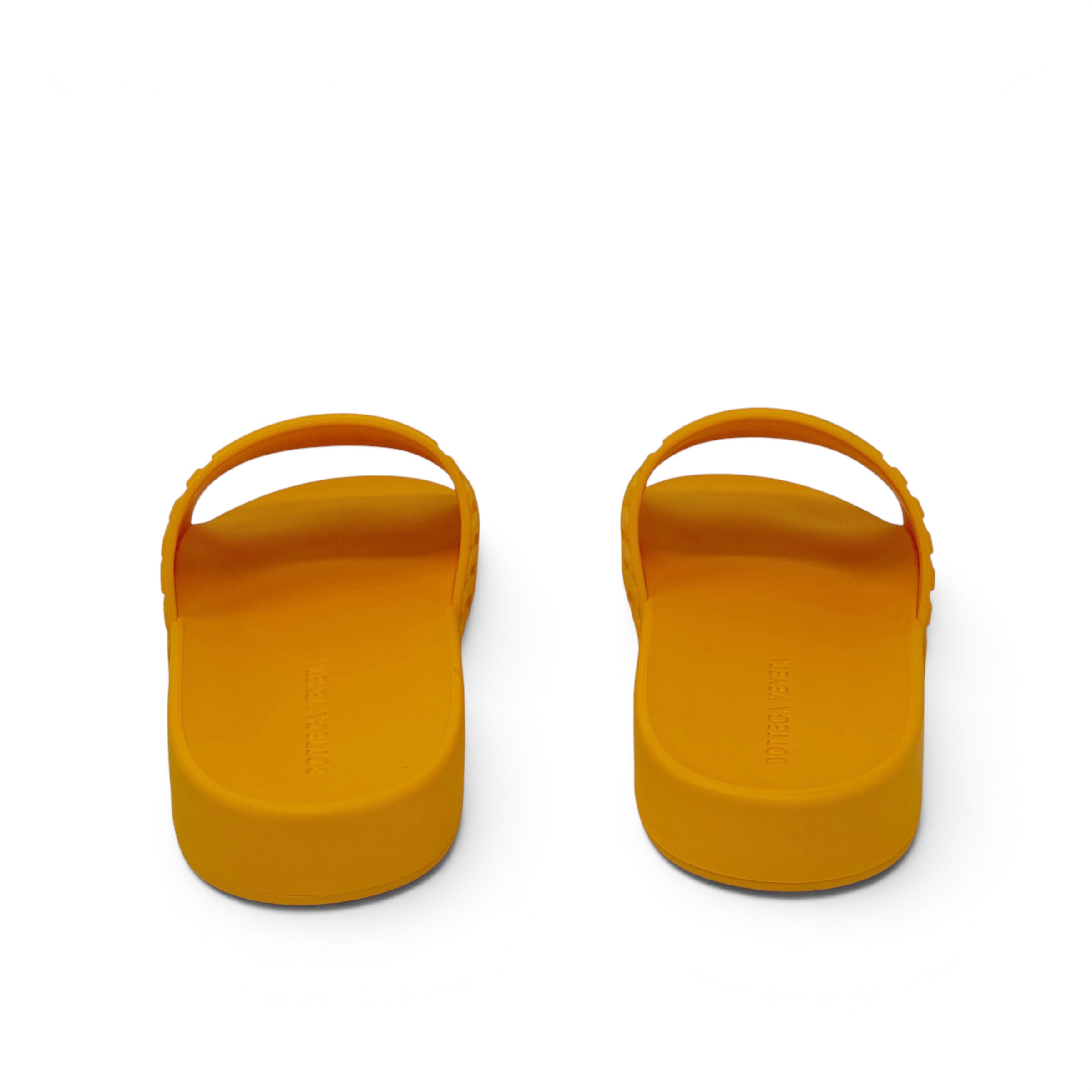 Bottega Veneta Orange Rubber Beach Slides 38