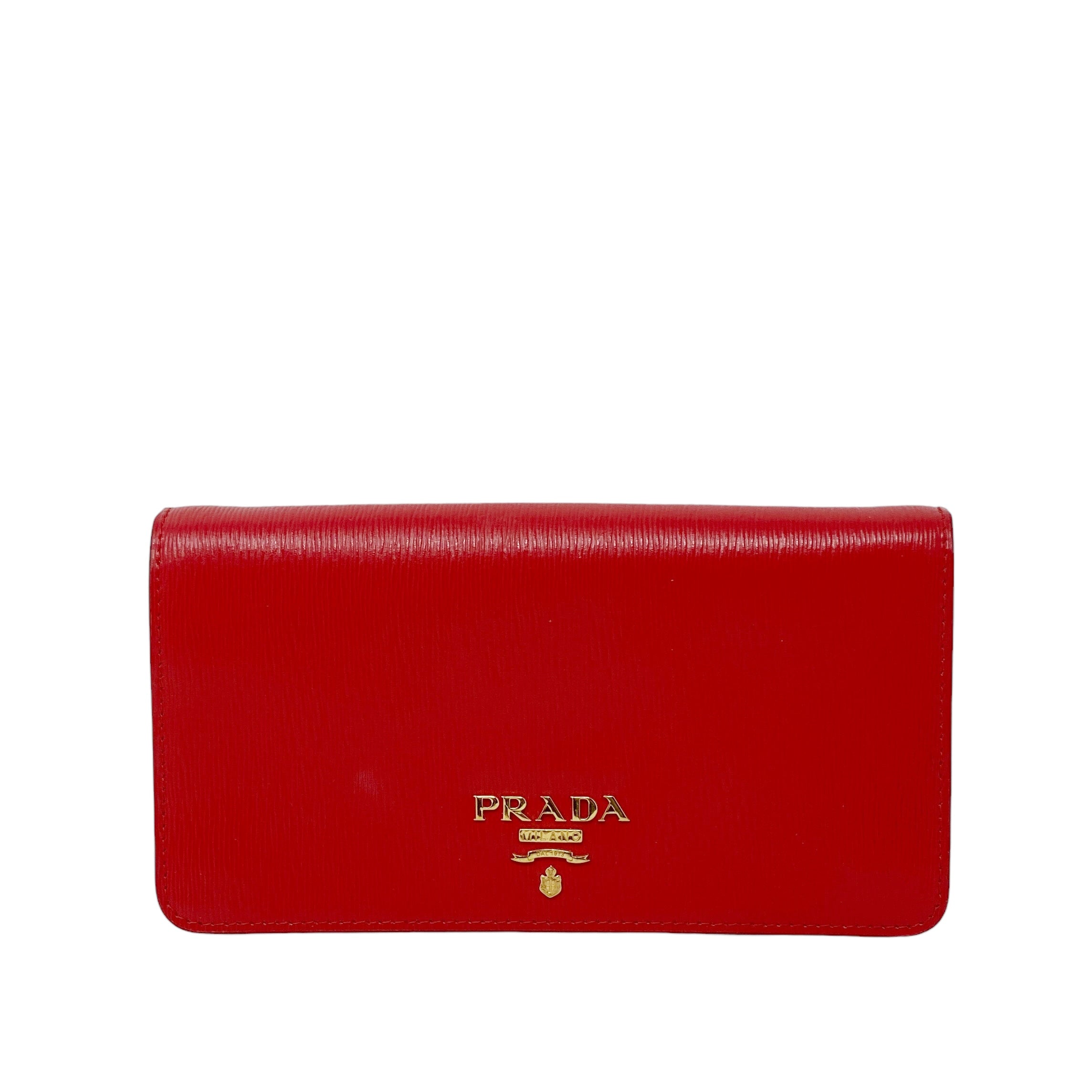 Prada Red Clutch On Chain