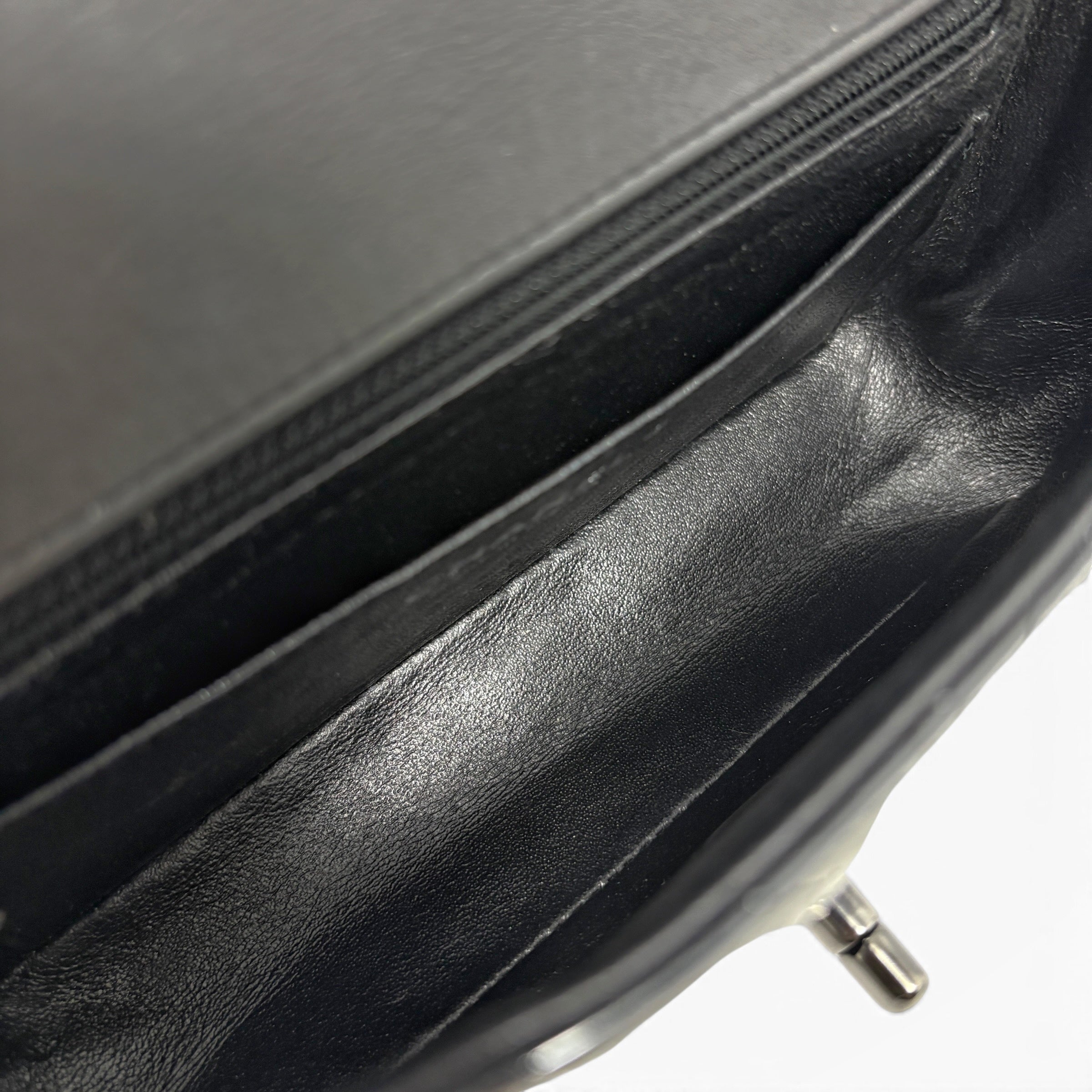 Chanel So Black Crumpled Patent Mini Rectangle Bag