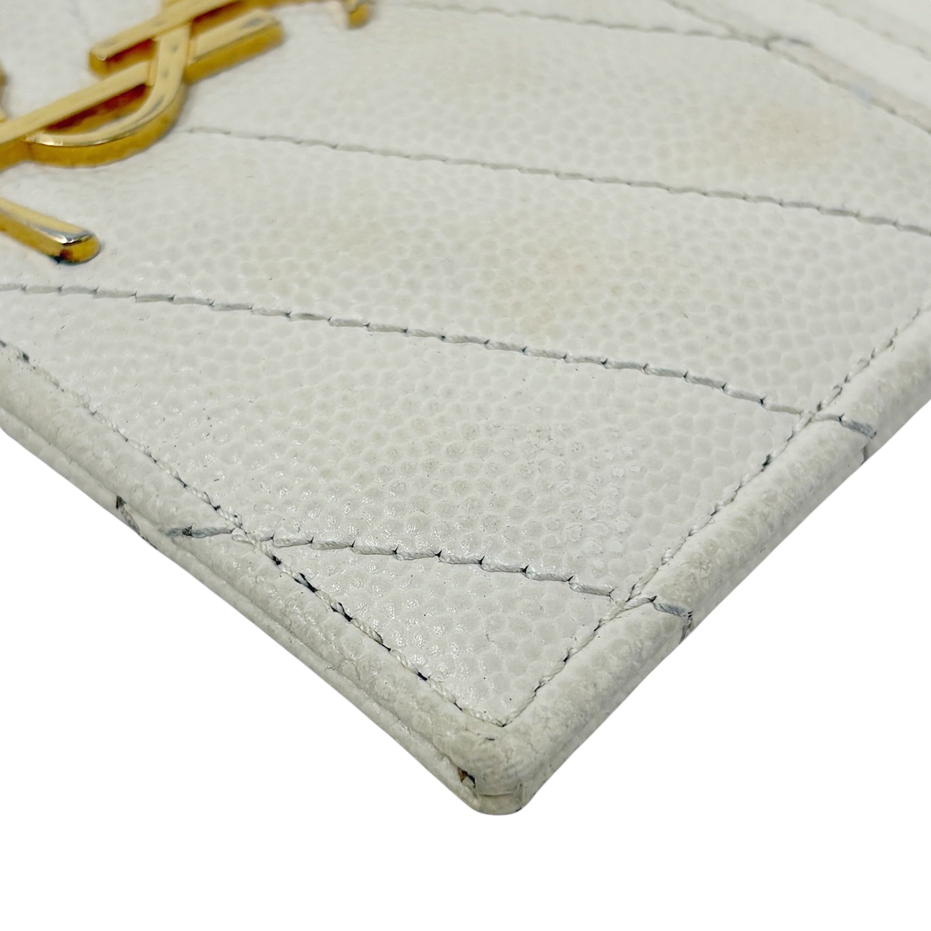 Saint Laurent Blanc Vintage Cassandre Card Holder