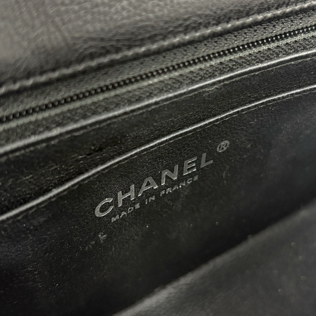 Chanel So Black Crumpled Calfskin Mini Rectangle Bag