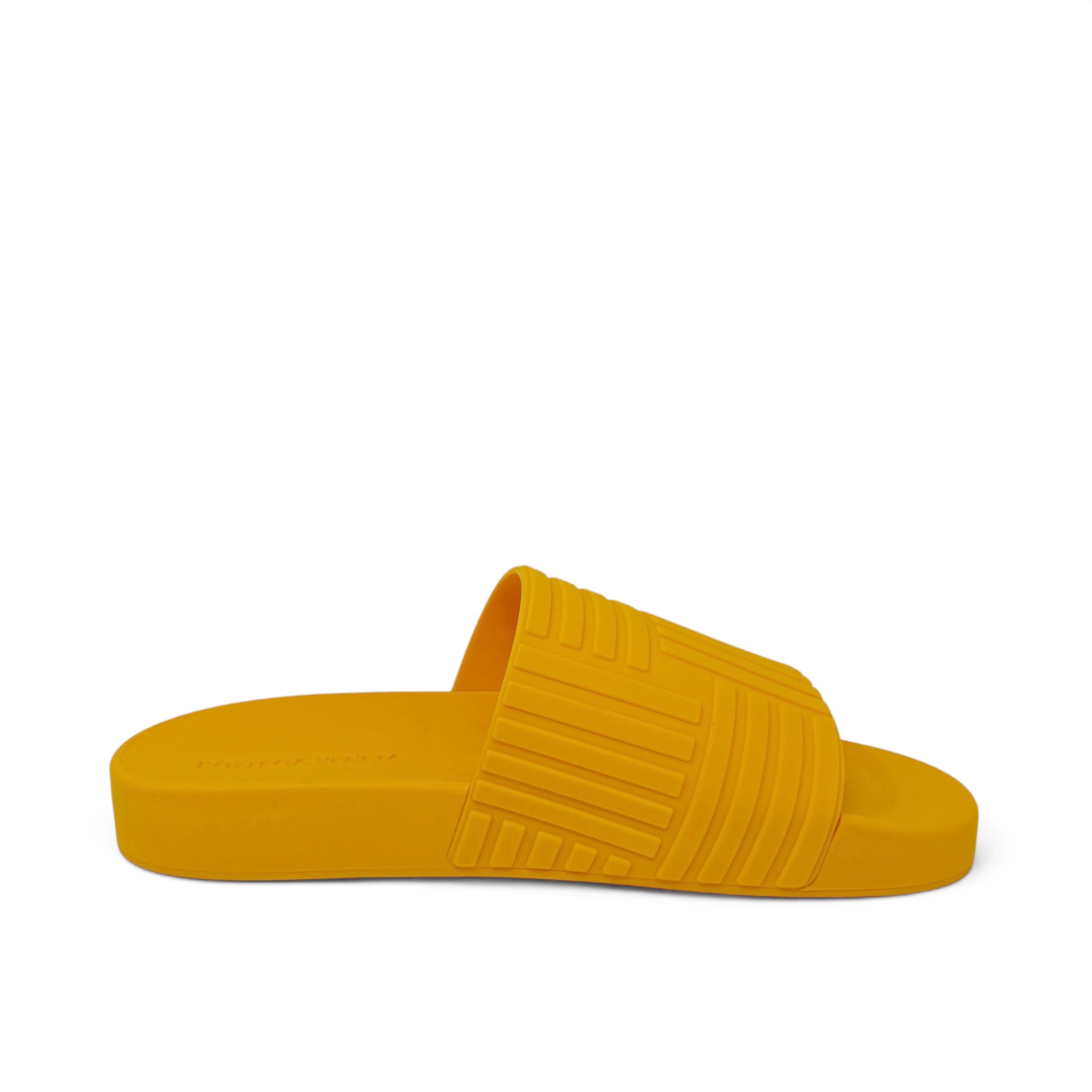 Bottega Veneta Orange Rubber Beach Slides 38