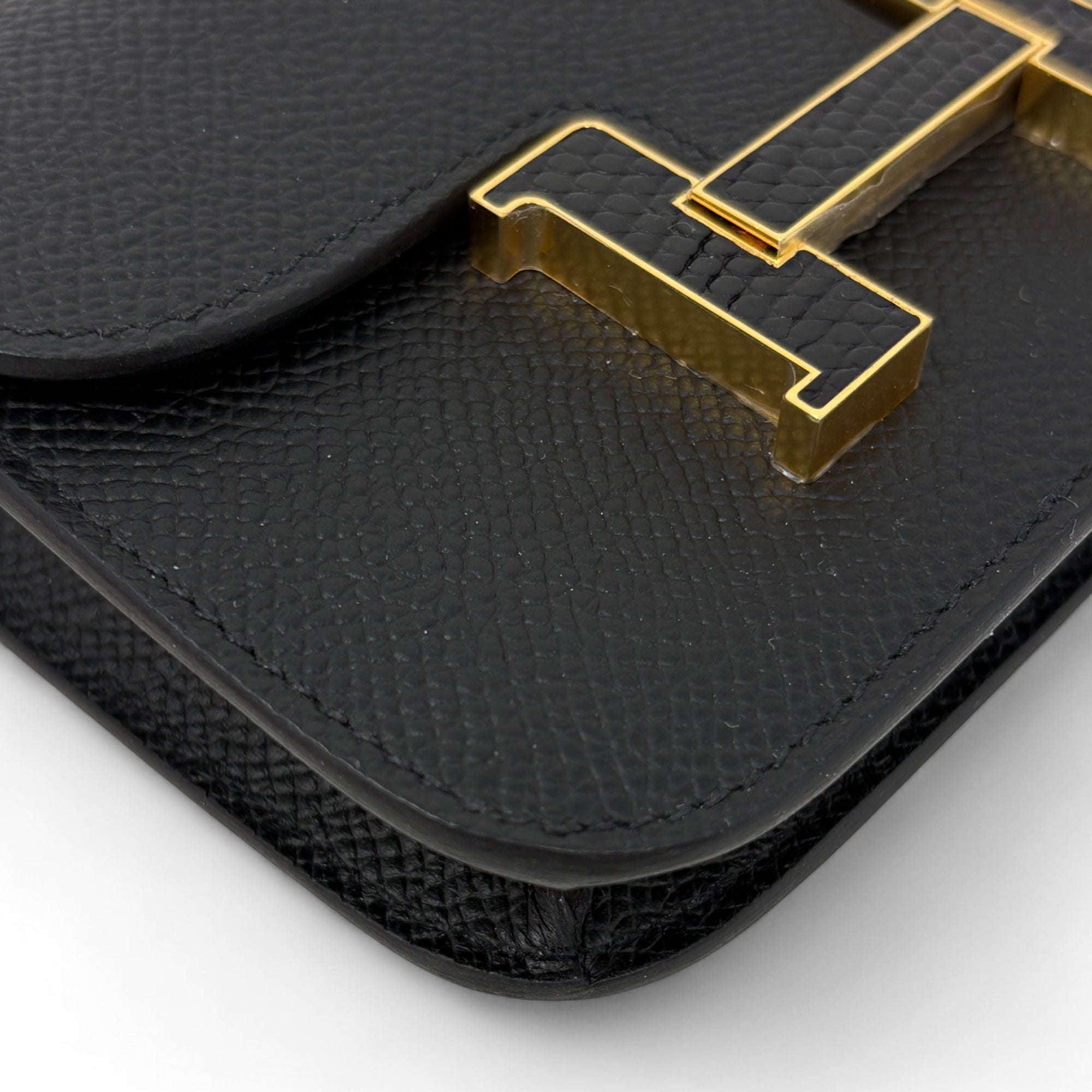 Hermes Noir Lizard Epsom Constance Slim Wallet