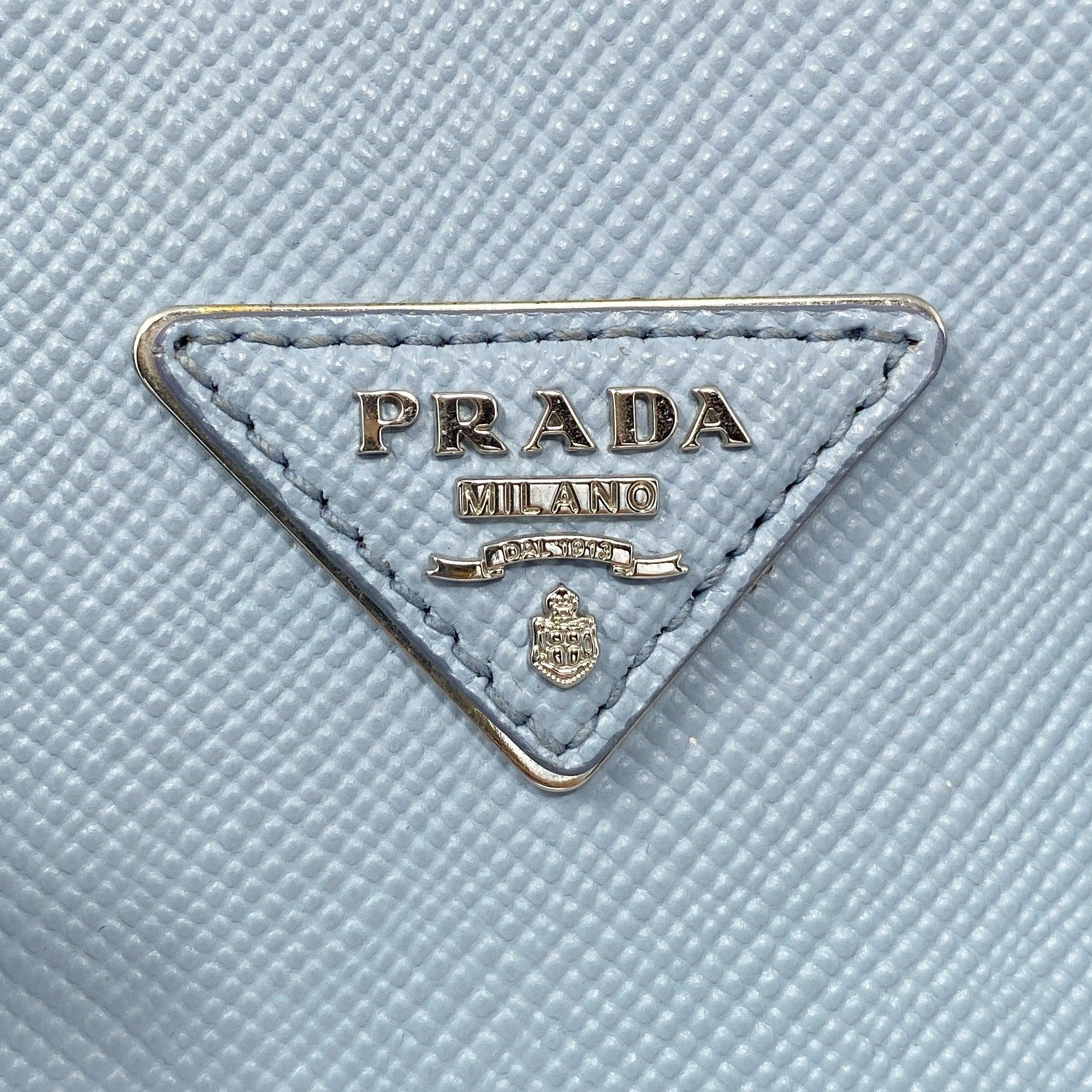 Prada Light Blue Small Double Tote