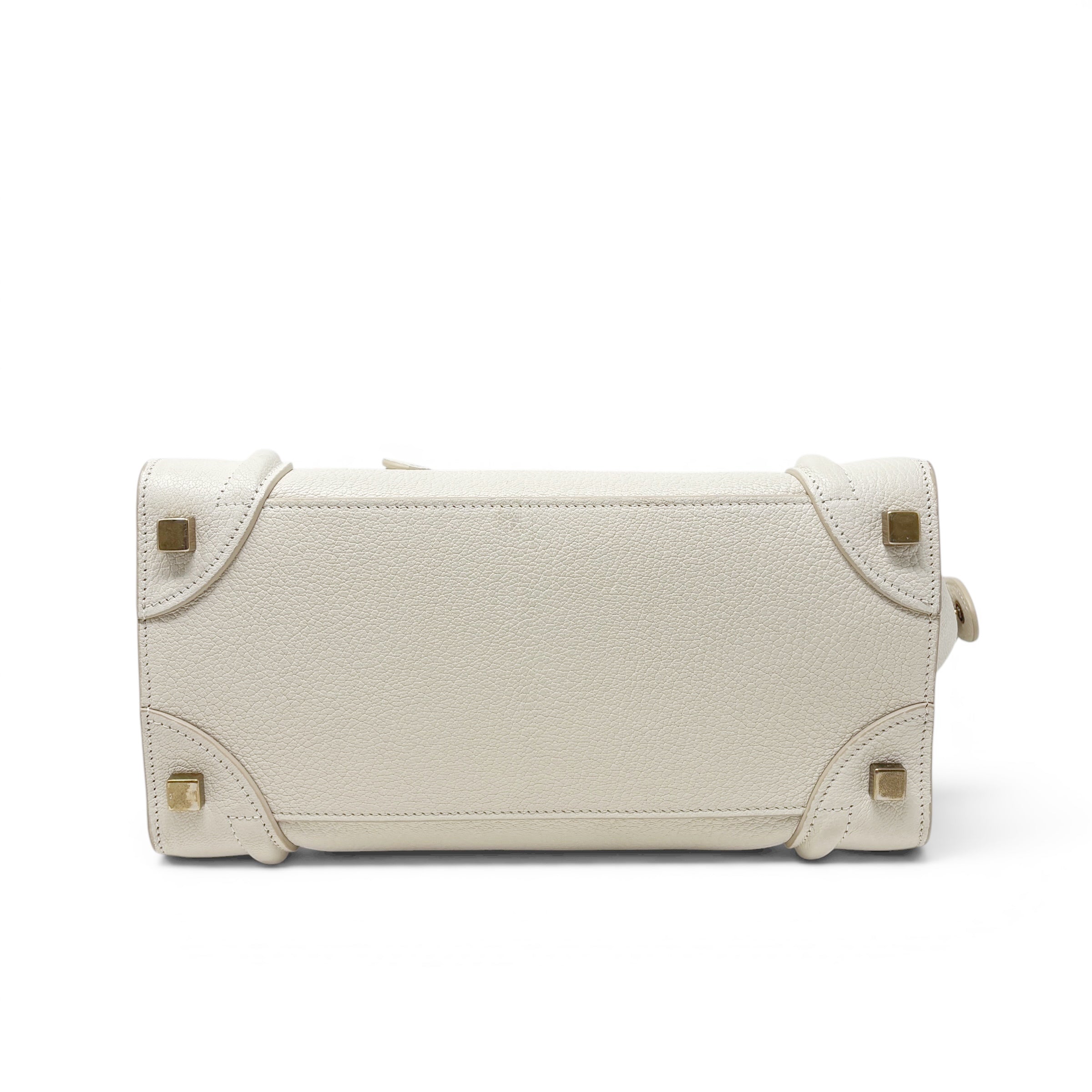 Celine White Micro Luggage Bag